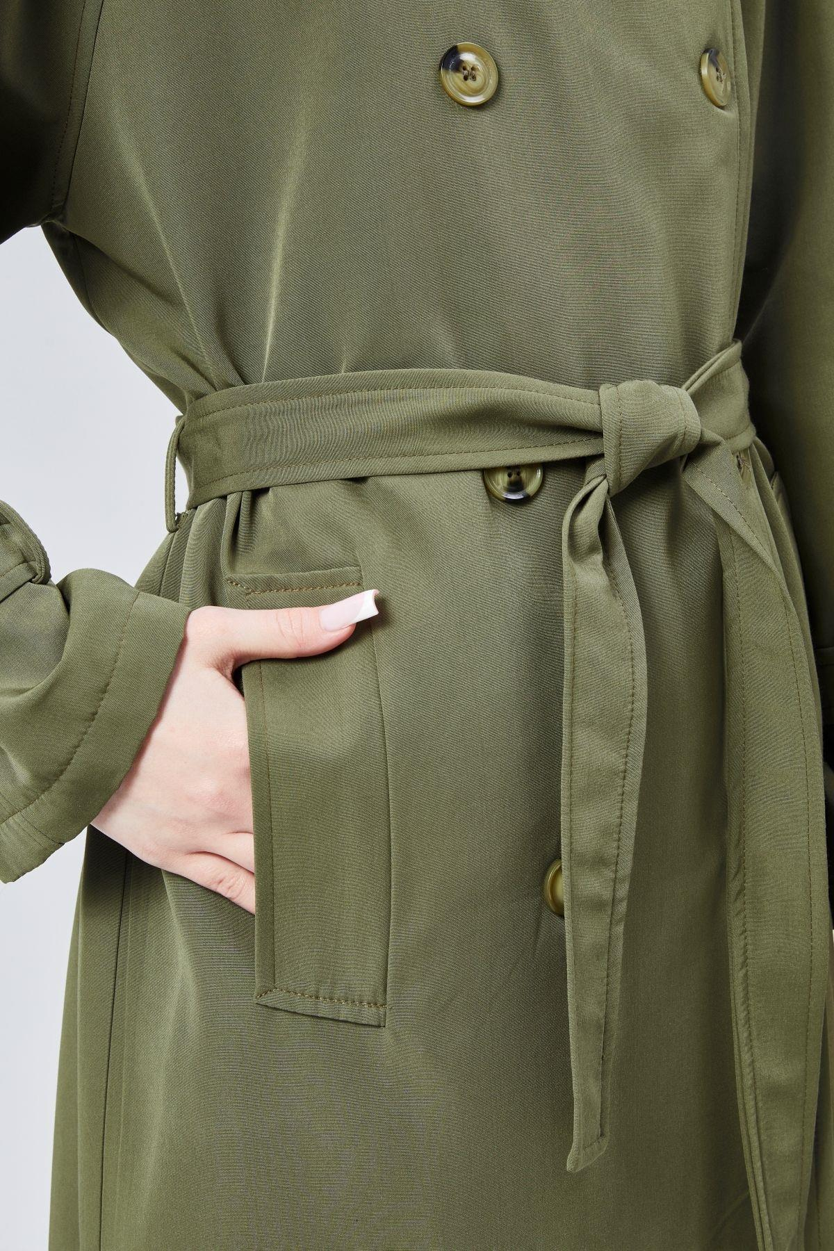Kadın Oversize Kuşaklı Trençkot