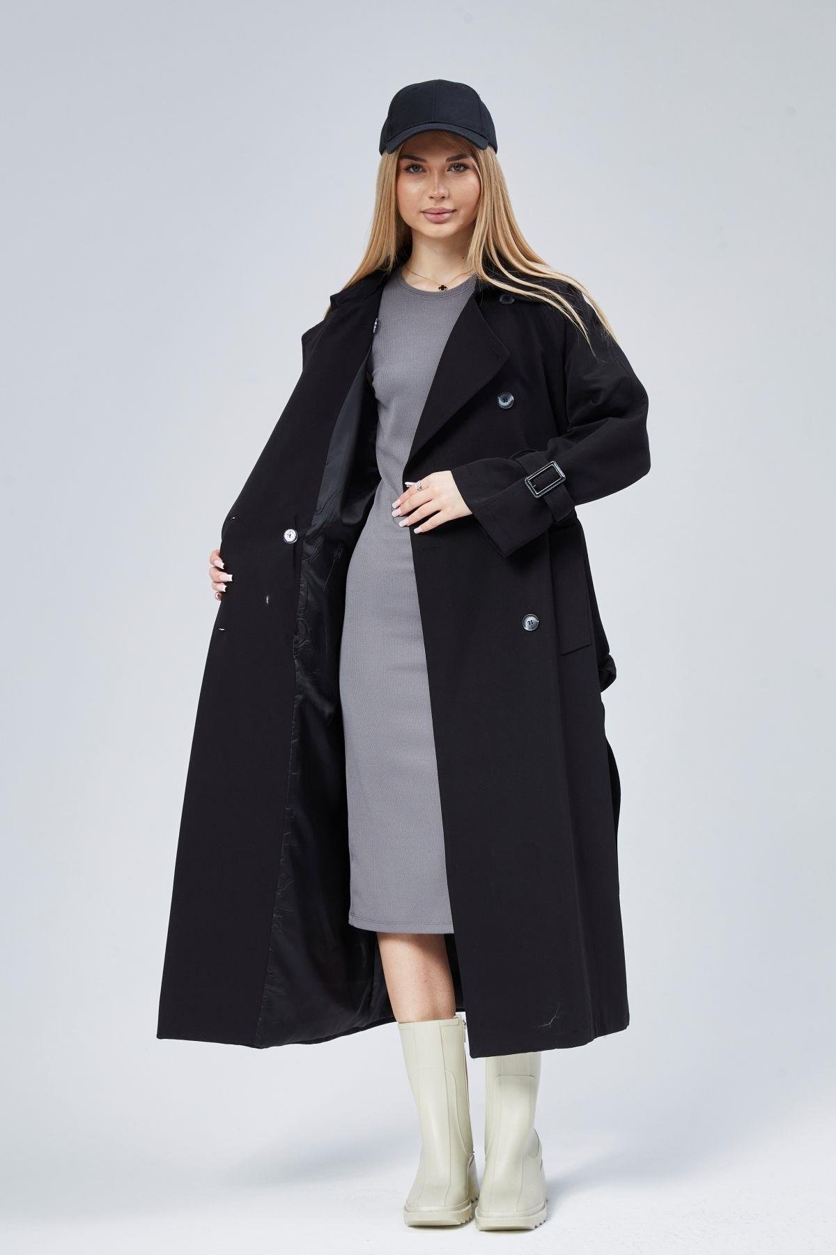 Kadın Oversize Kuşaklı Trençkot