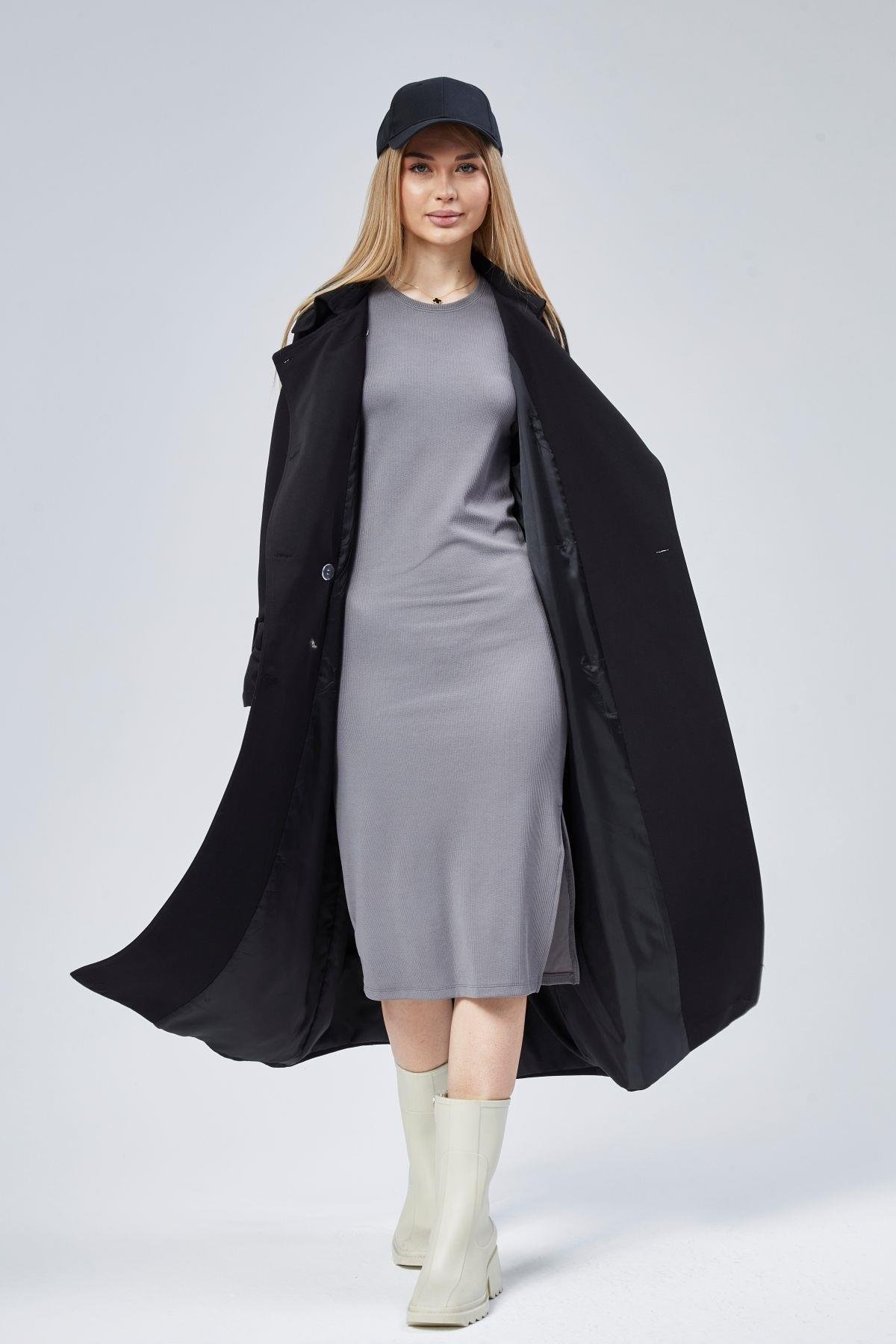 Kadın Oversize Kuşaklı Trençkot