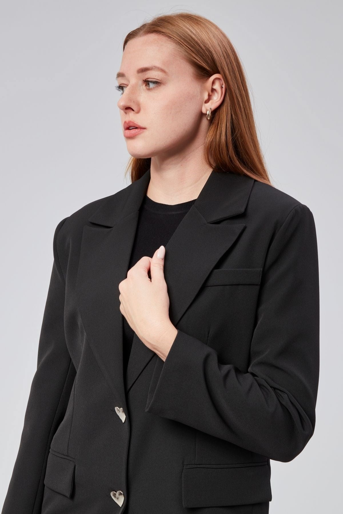 Kadın Regular Düğme Detaylı Astarlı Blazer Ceket