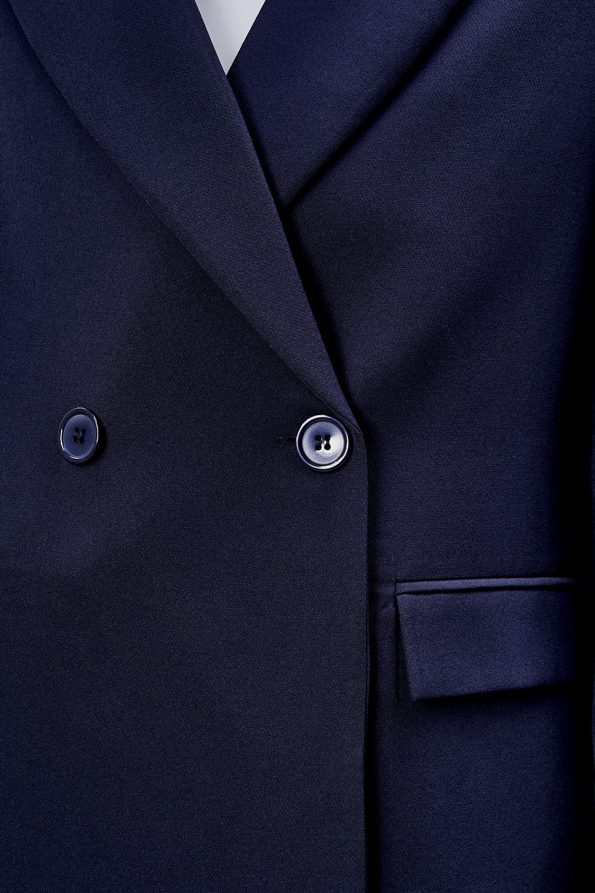 Lacivert Palazzo Pantolon Blazer Ceket Takım