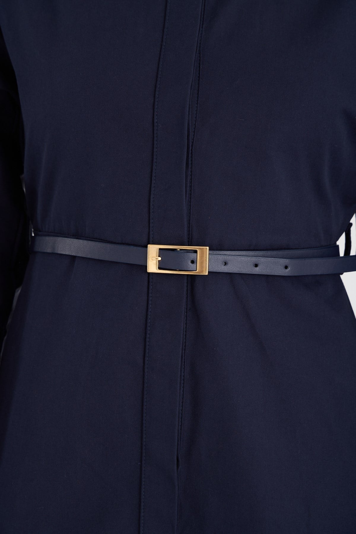 Lacivert Premium Kemerli Bluz ve Pantolon Takım