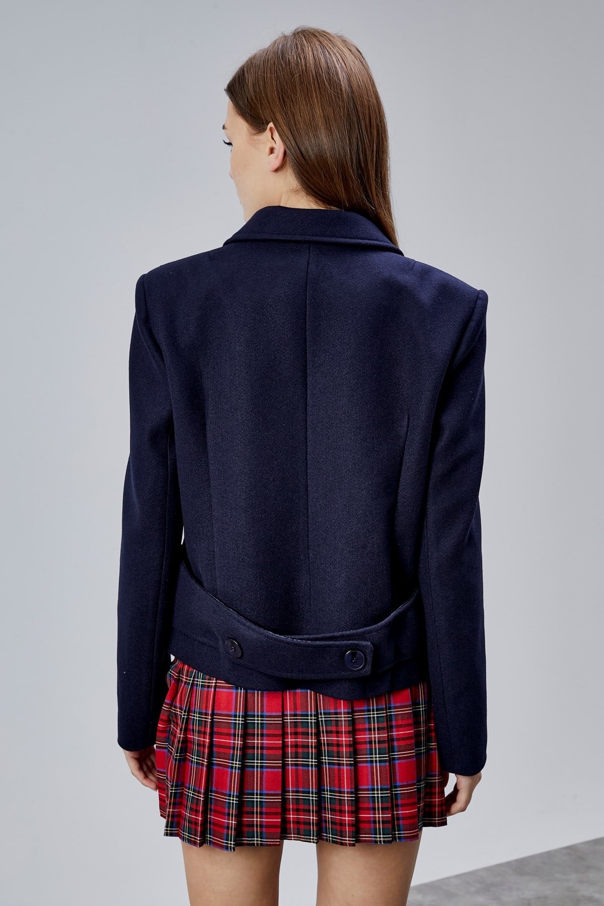 Lacivert Regular Fit Premium Kısa Kaşe Ceket