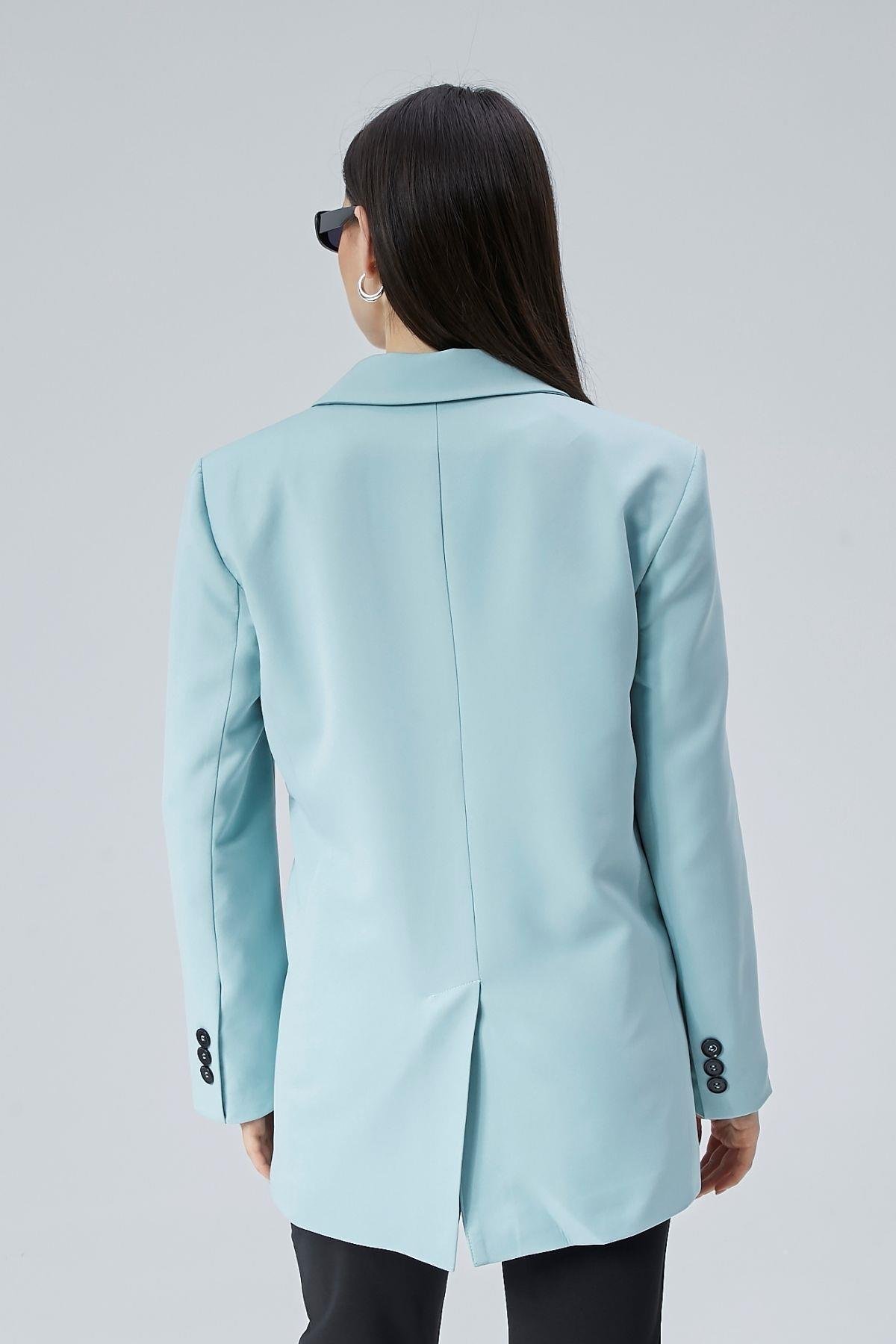 Mint Kadın Düğmeli Oversize Blazer Ceket