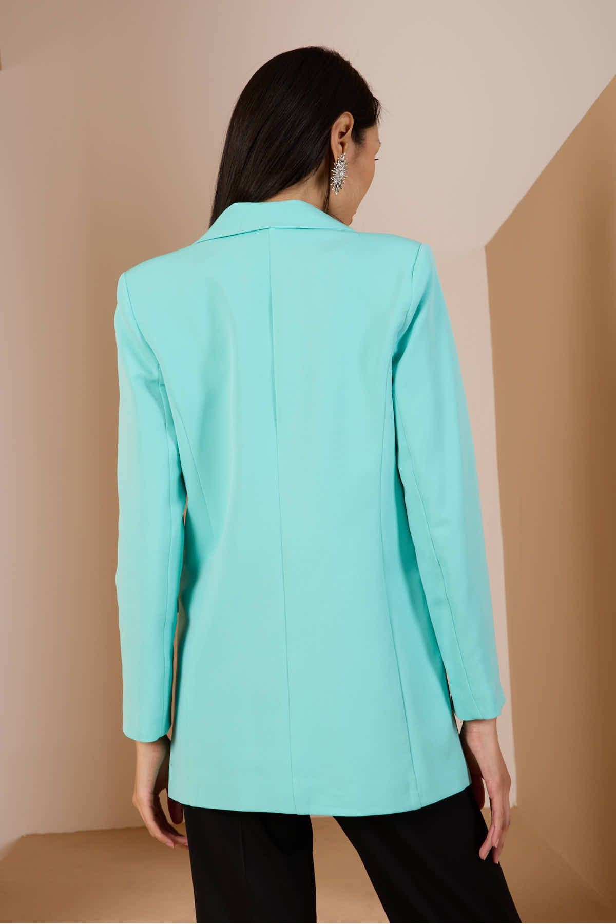 Mint Oversize Dokuma Blazer Ceket