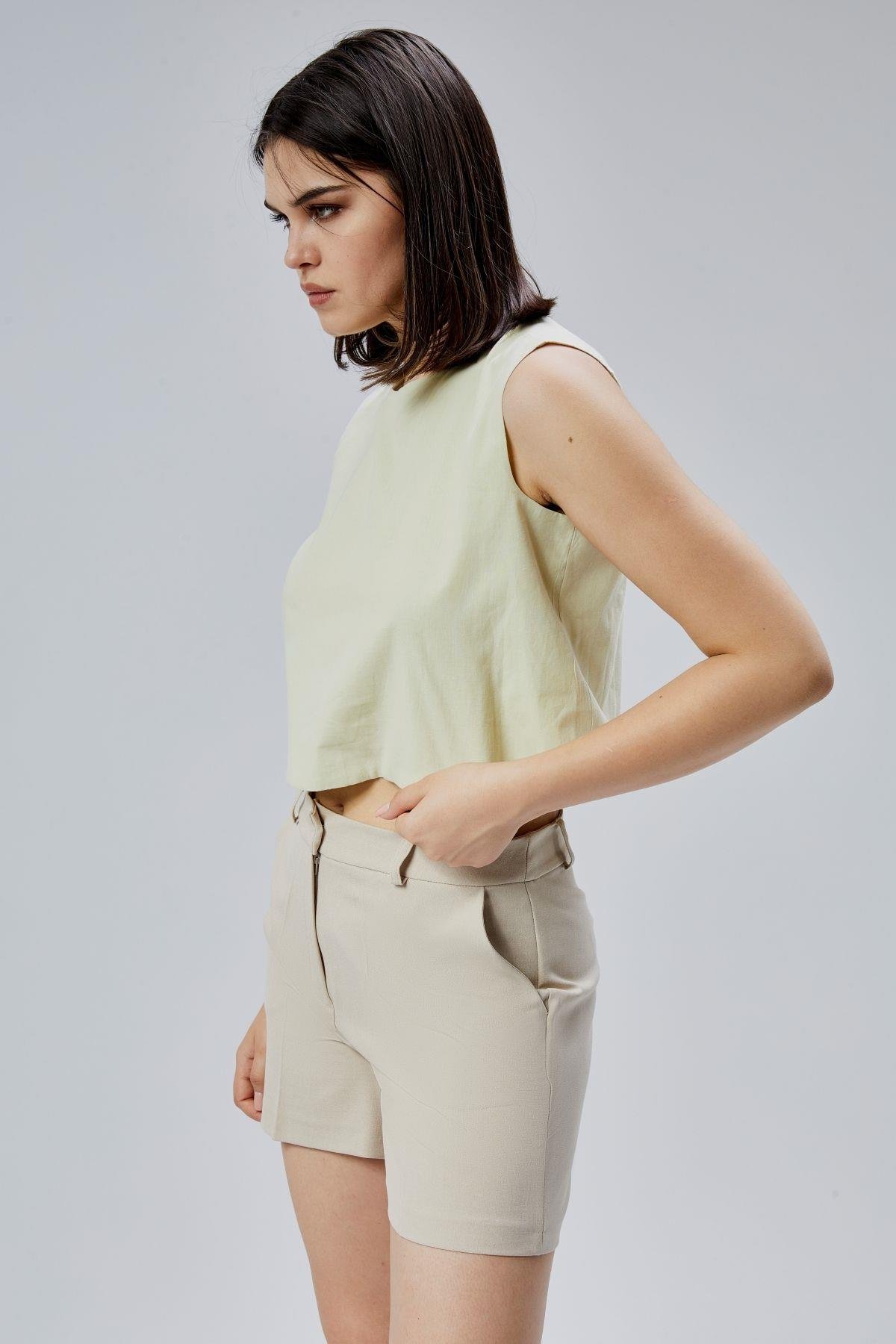 Mint Regular Crop Bluz