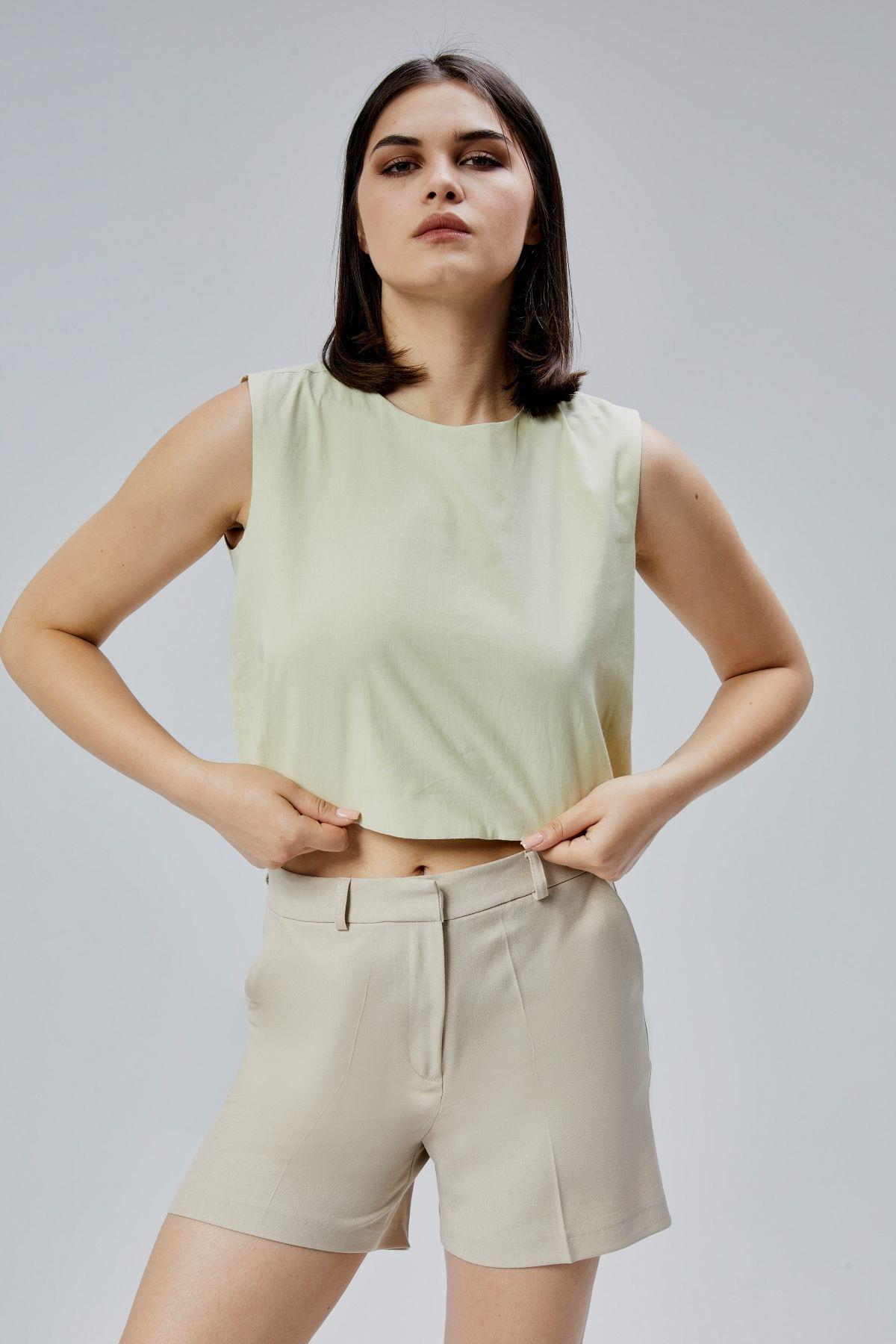 Mint Regular Crop Bluz
