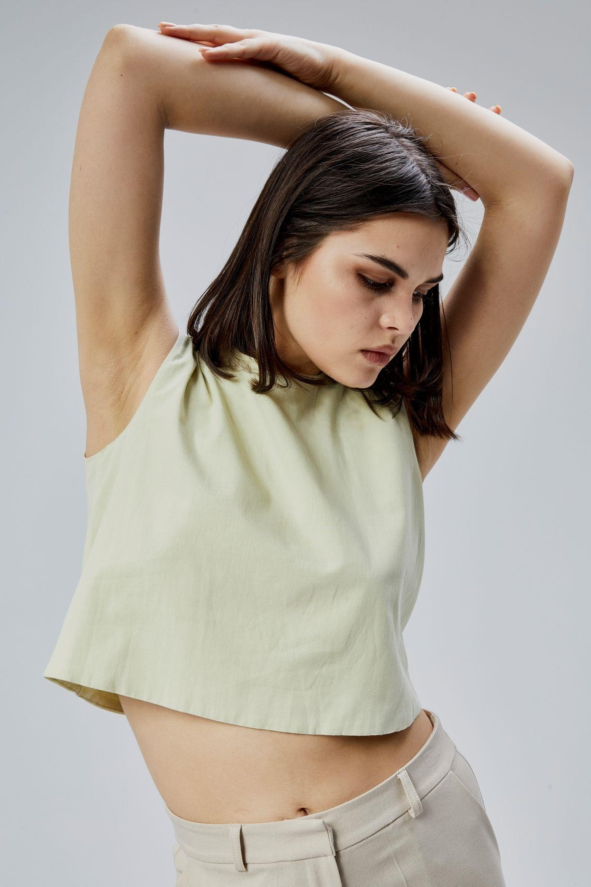 Mint Regular Crop Bluz