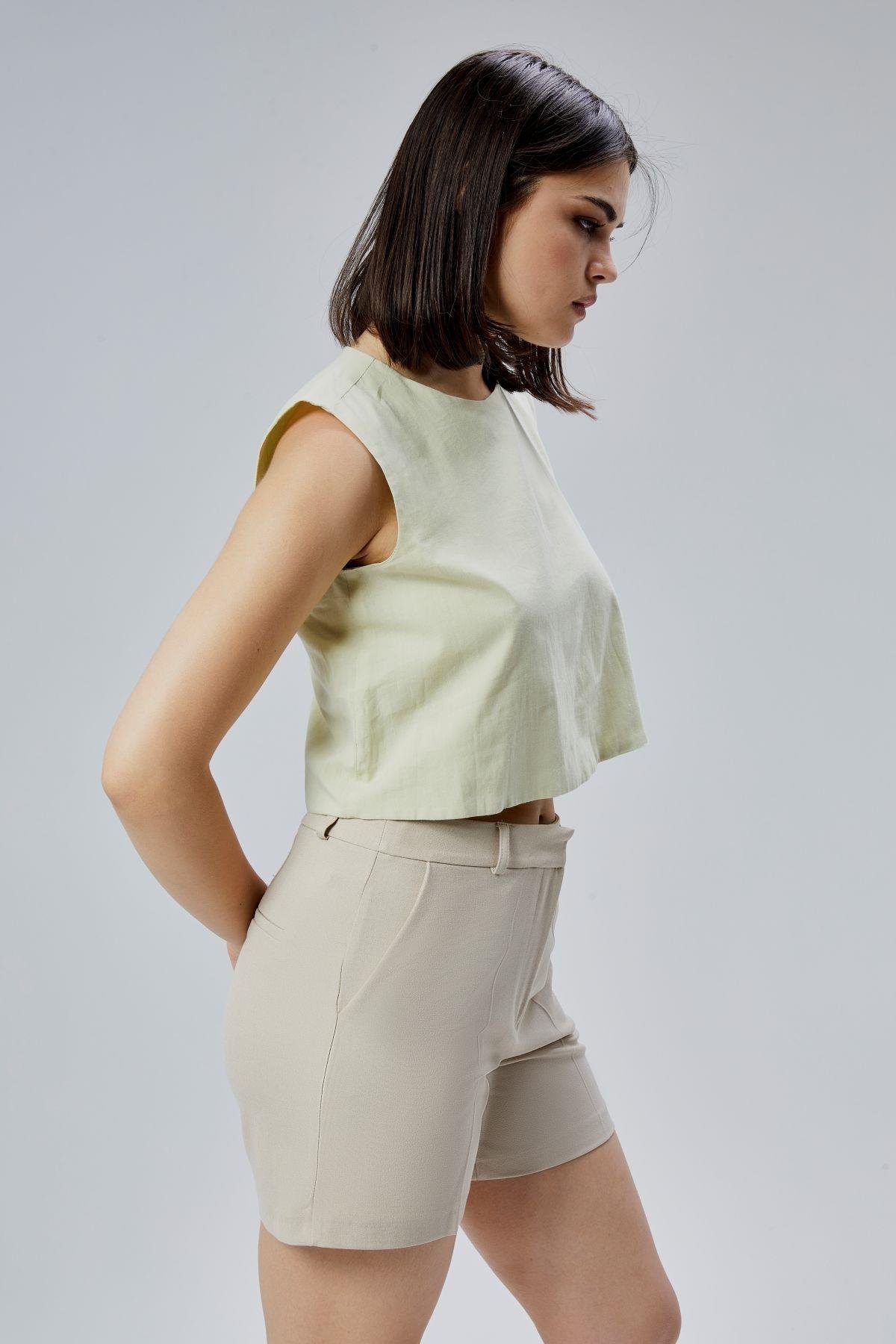 Mint Regular Crop Bluz