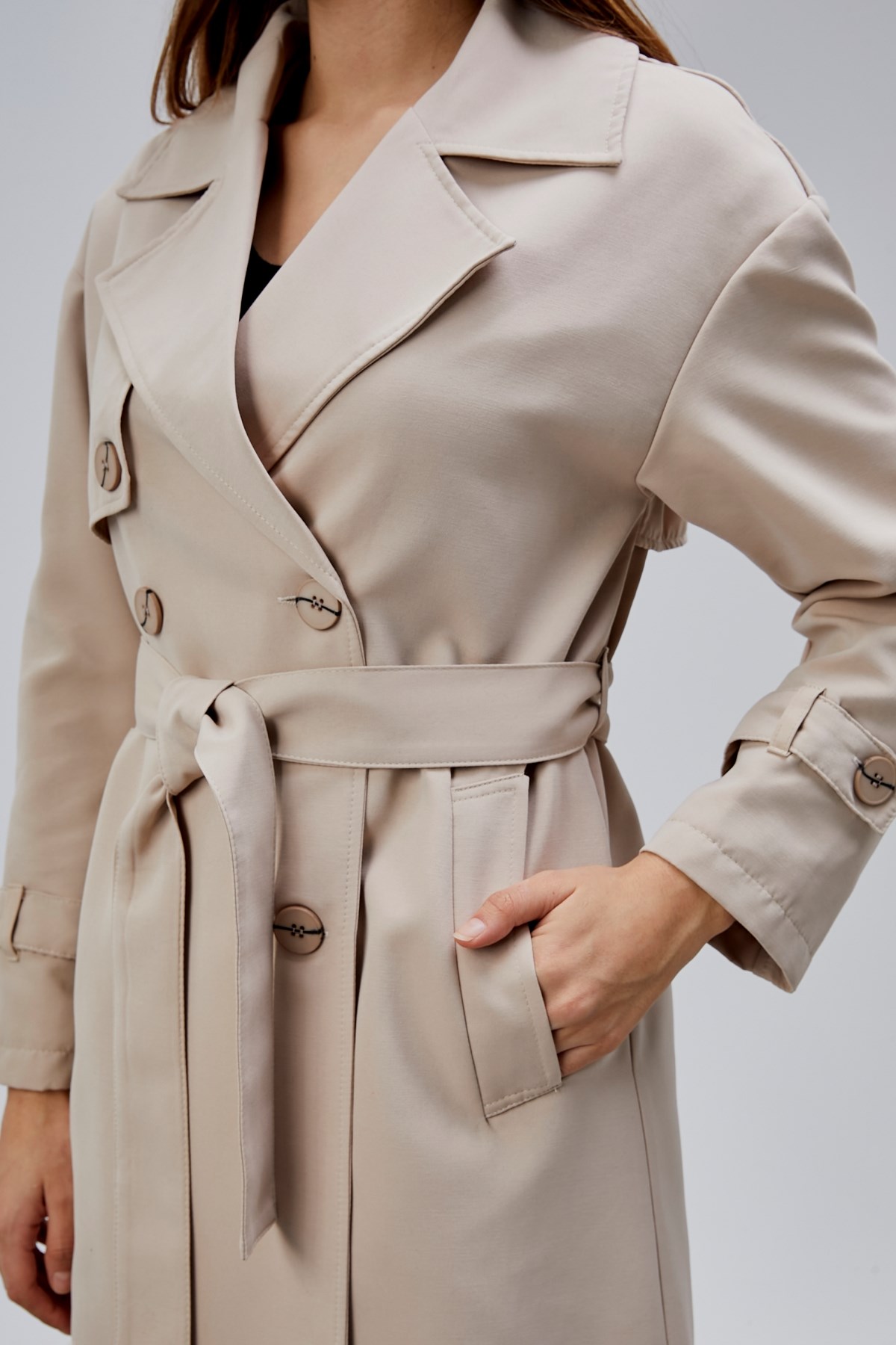 Oversize Rüzgarlık Detaylı Trençkot