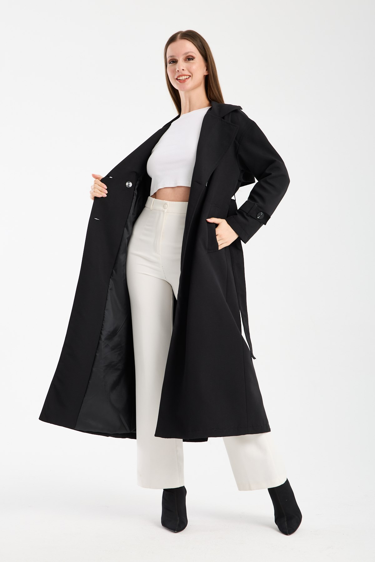 Oversize Rüzgarlık Detaylı Trençkot