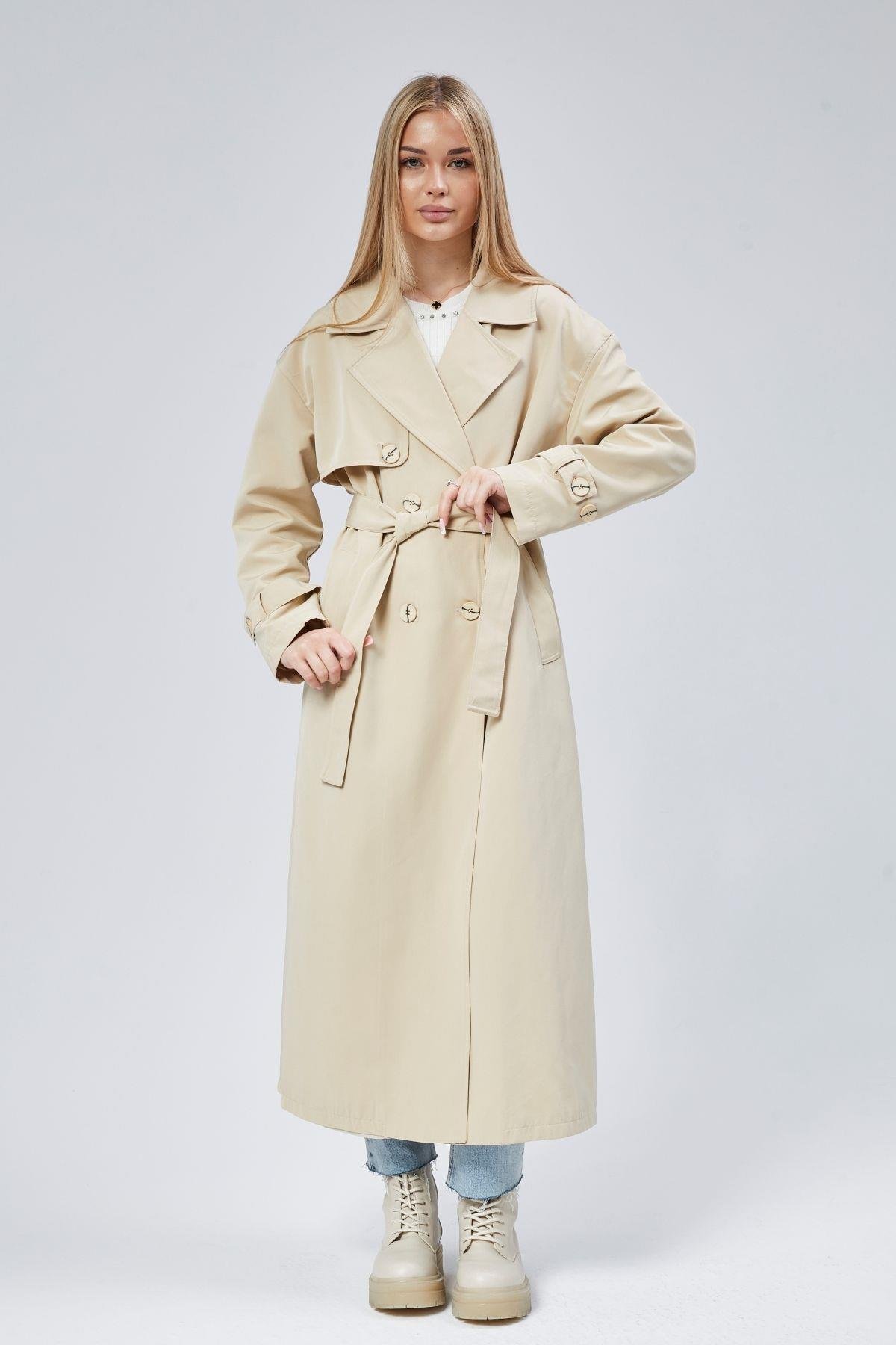 Oversize Rüzgarlık Detaylı Trençkot