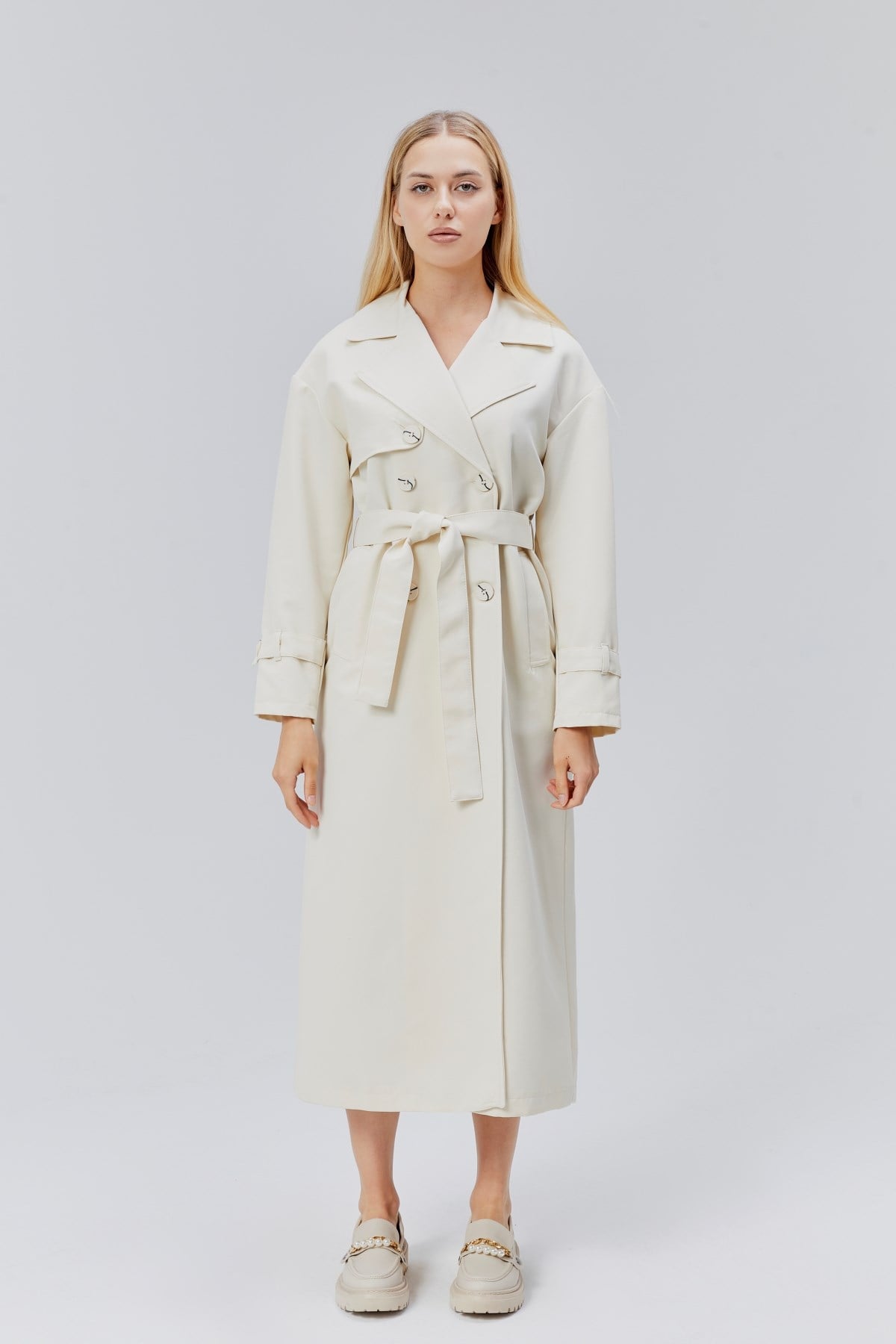 Oversize Rüzgarlık Detaylı Trençkot