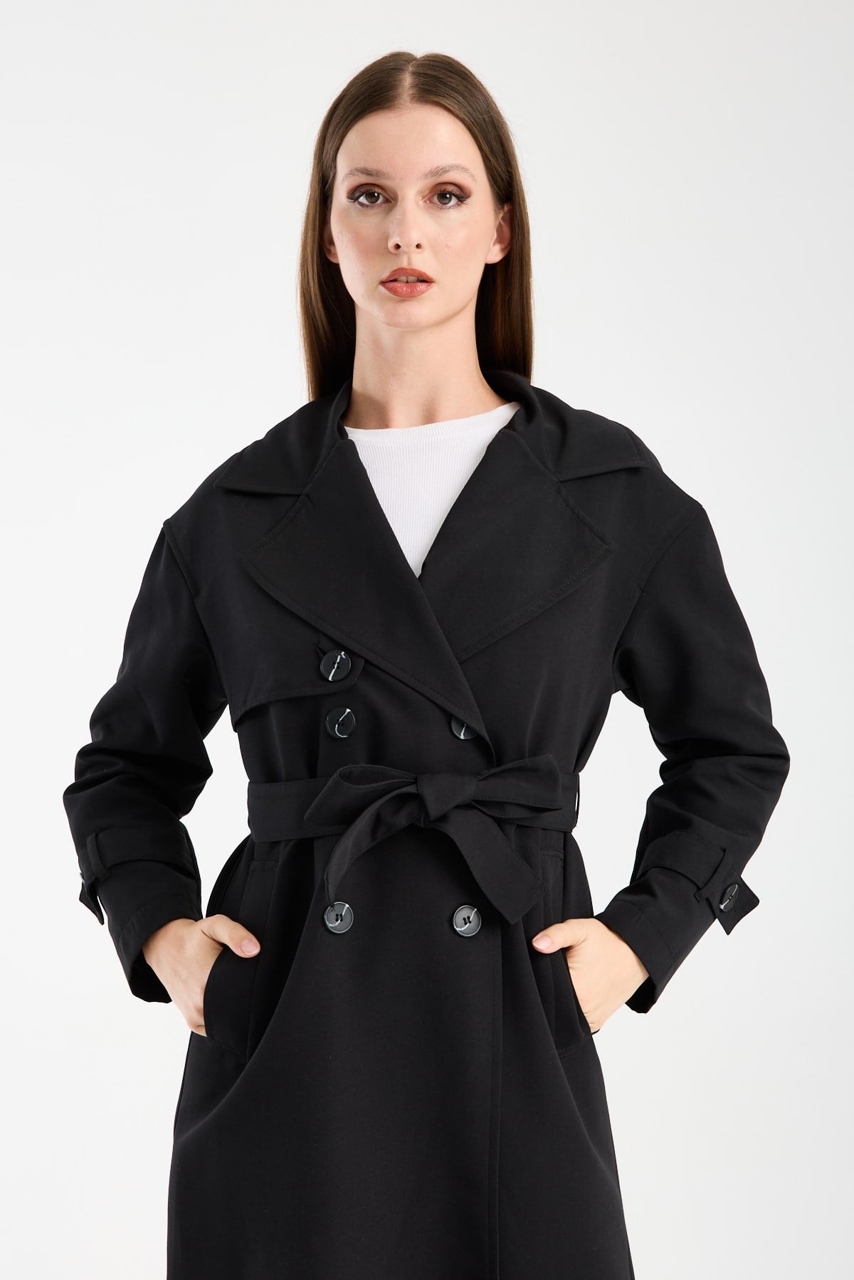 Oversize Rüzgarlık Detaylı Trençkot