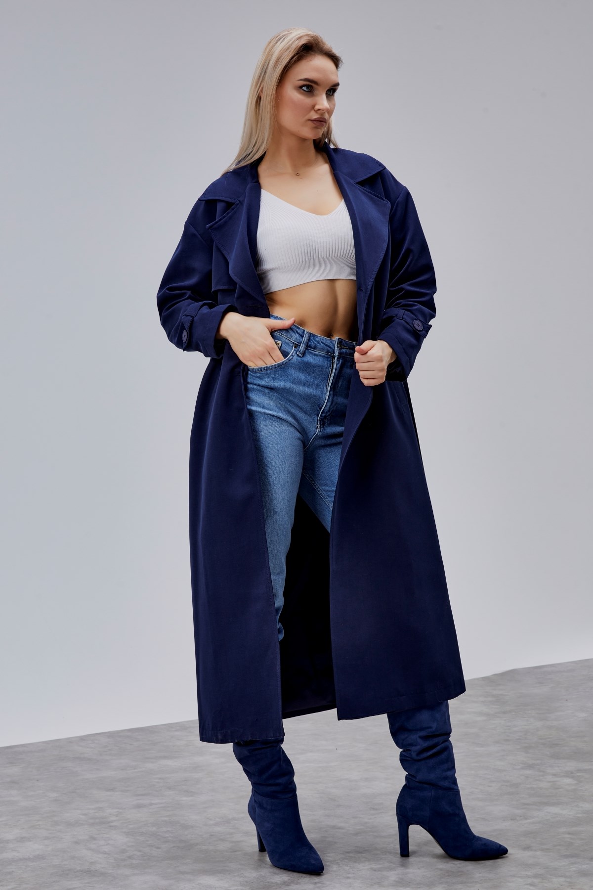Oversize Rüzgarlık Detaylı Trençkot