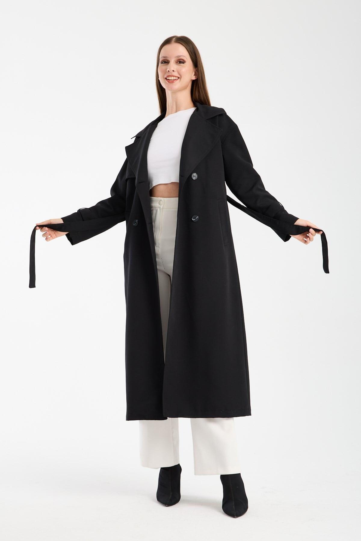 Oversize Rüzgarlık Detaylı Trençkot