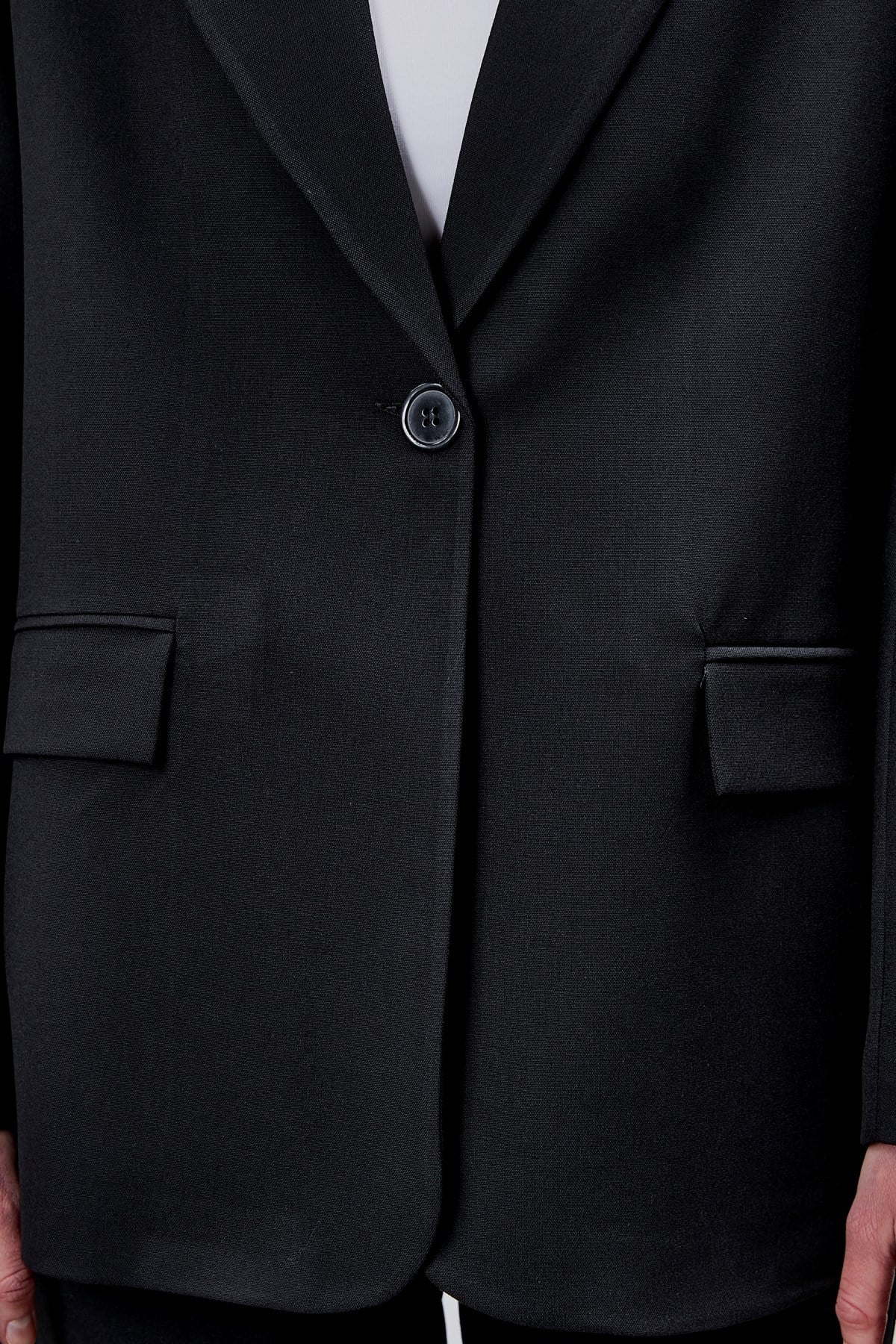 Siyah Kruvaze Regular Blazer Takım