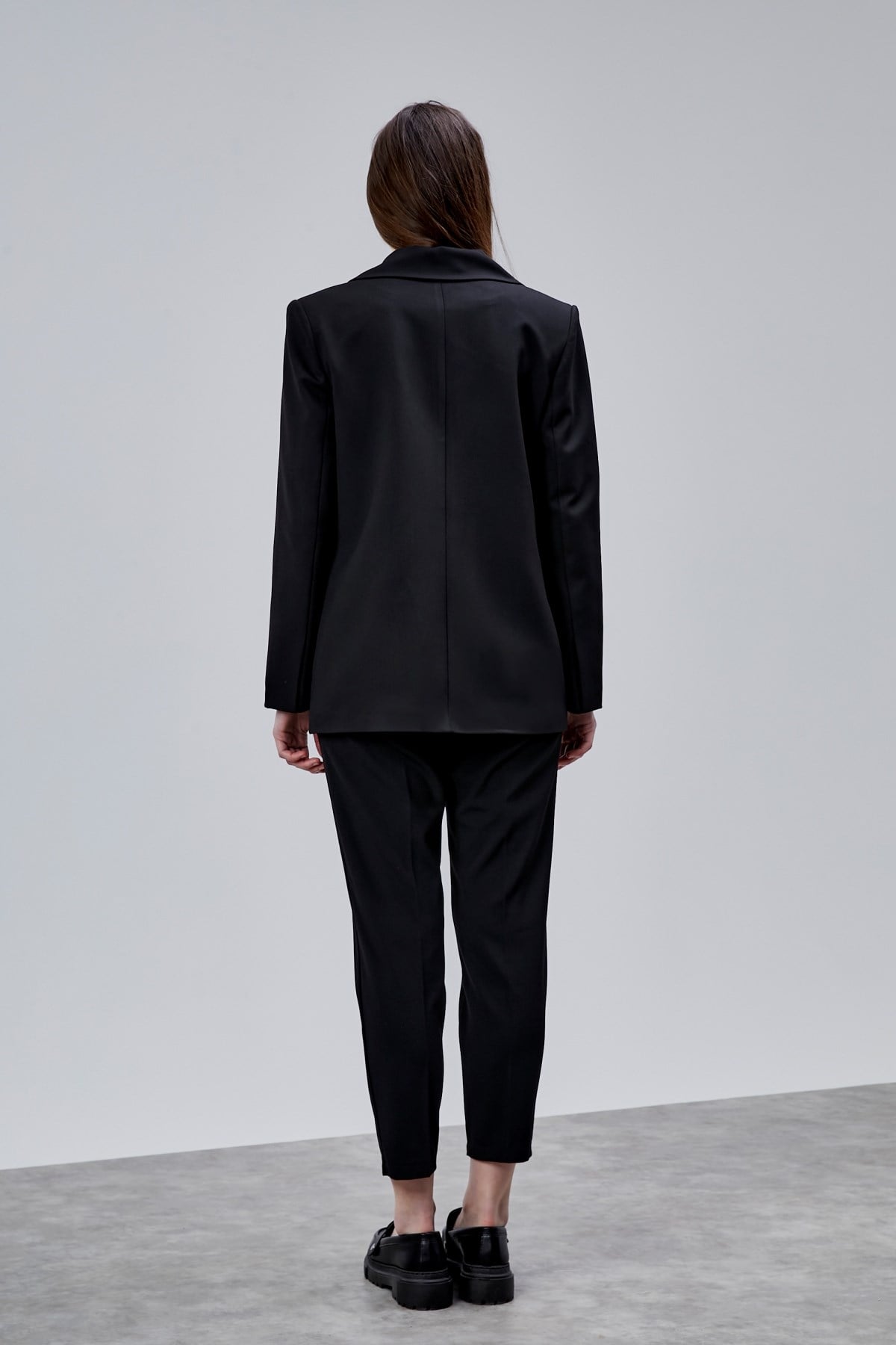 Siyah Kruvaze Regular Blazer Takım