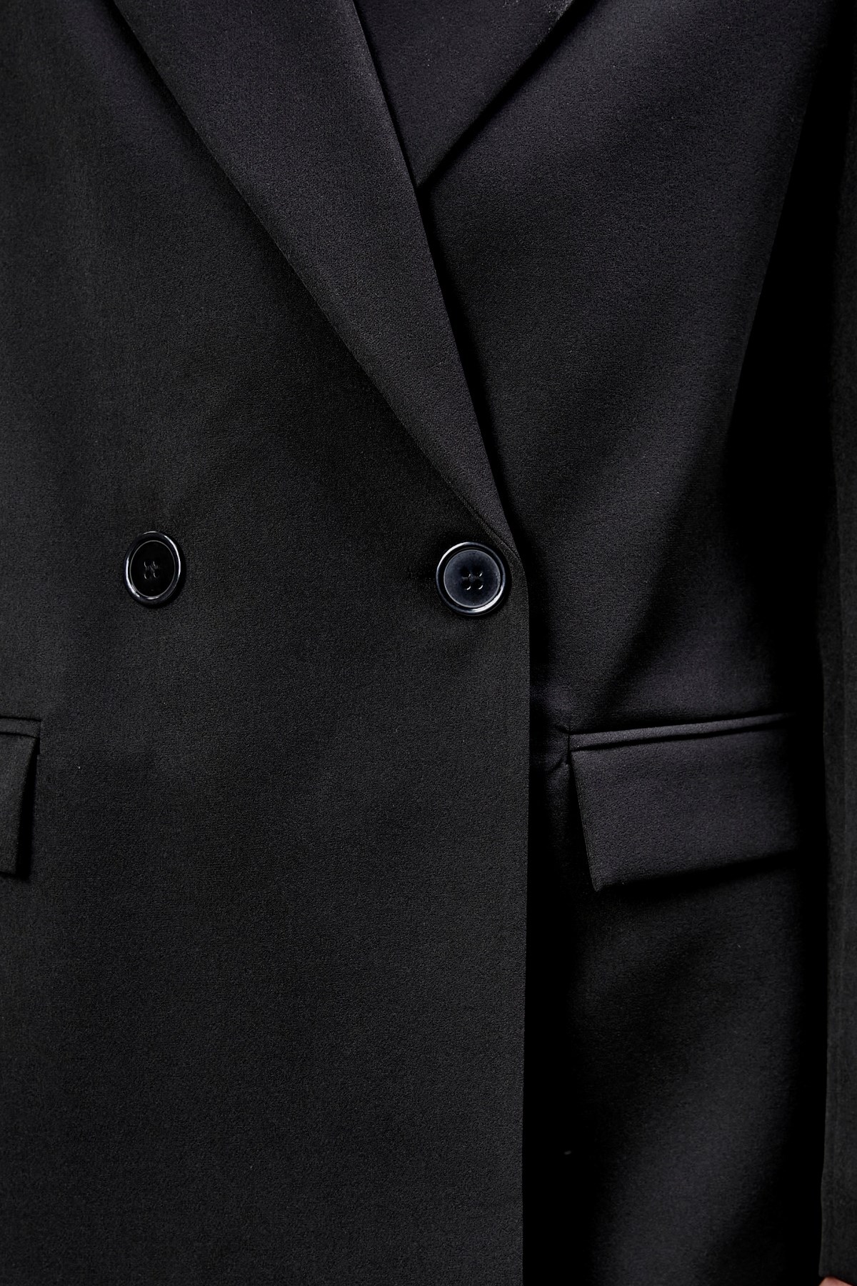 Siyah Palazzo Pantolon Blazer Ceket Takım