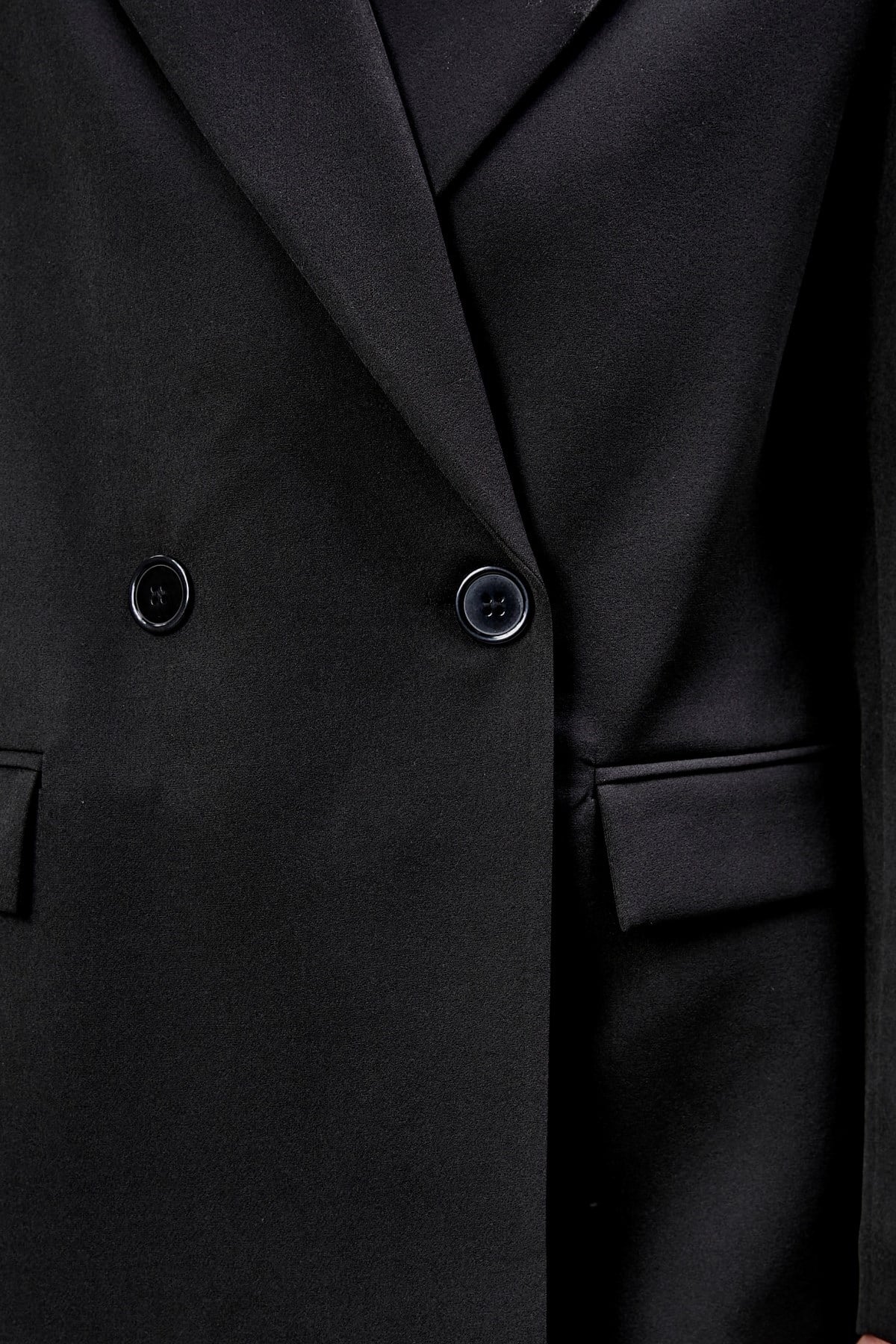 Siyah Palazzo Pantolon Blazer Ceket Takım