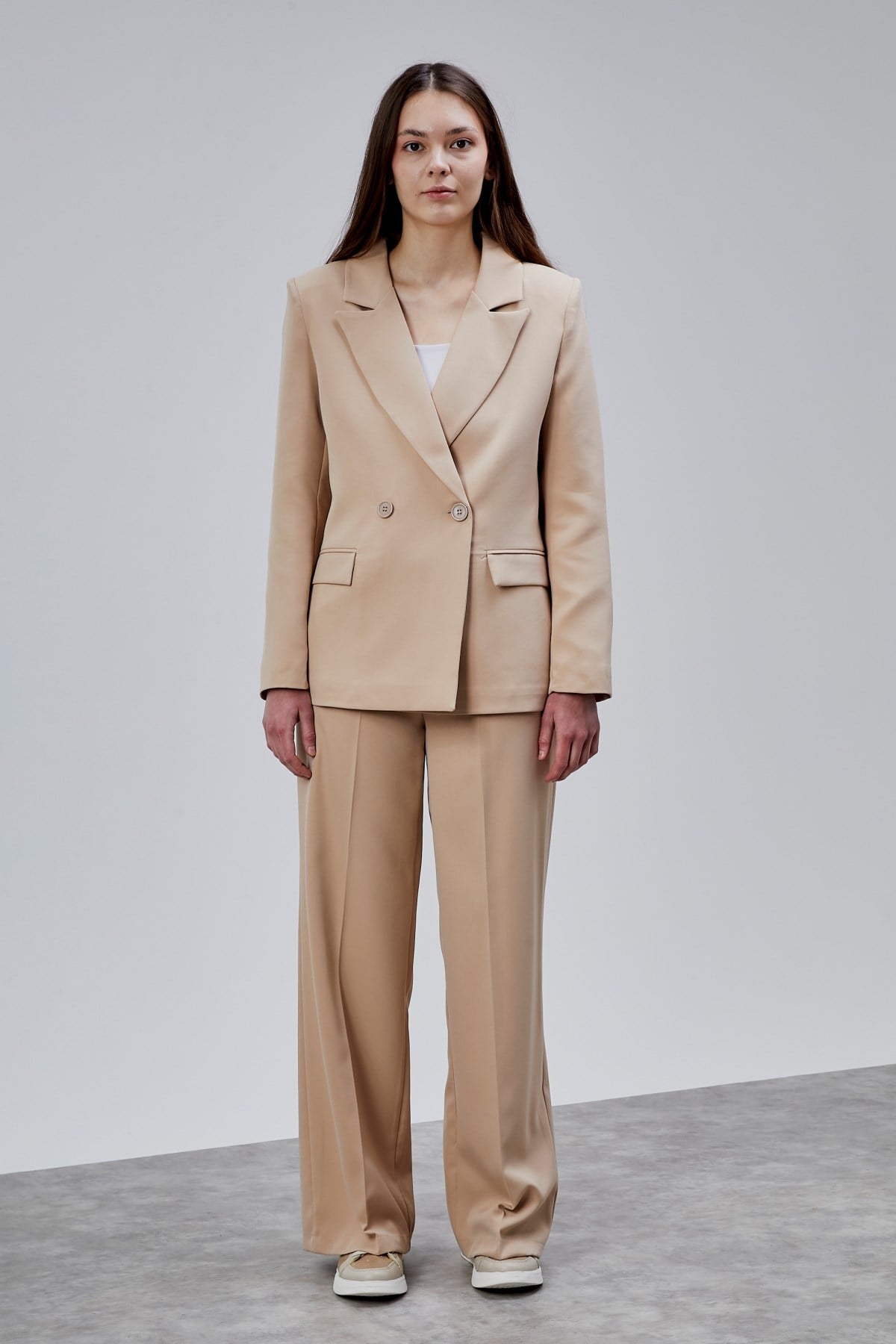 Taş Palazzo Pantolon Blazer Ceket Takım
