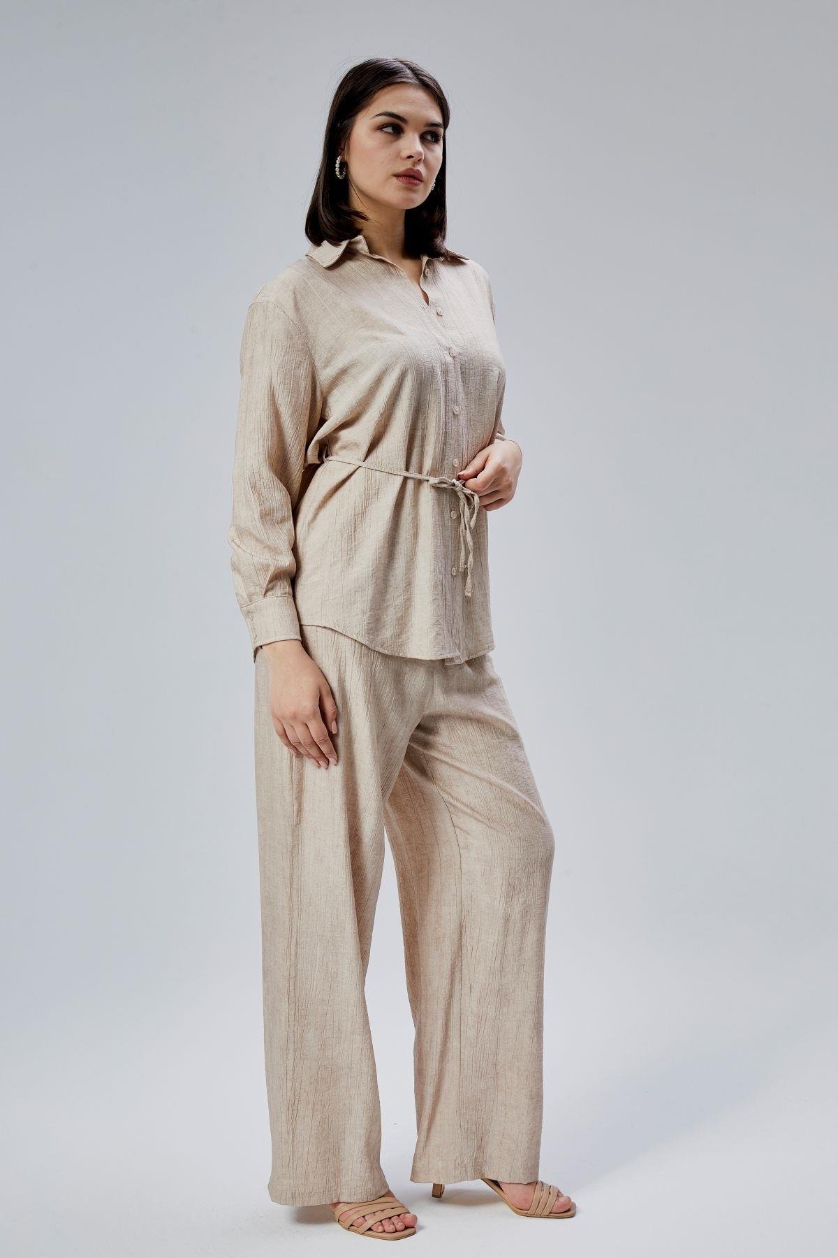 Vizon Regular Batik Gömlek Pantolon Takım