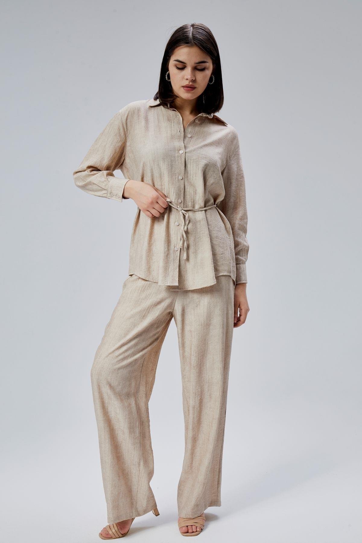 Vizon Regular Batik Gömlek Pantolon Takım