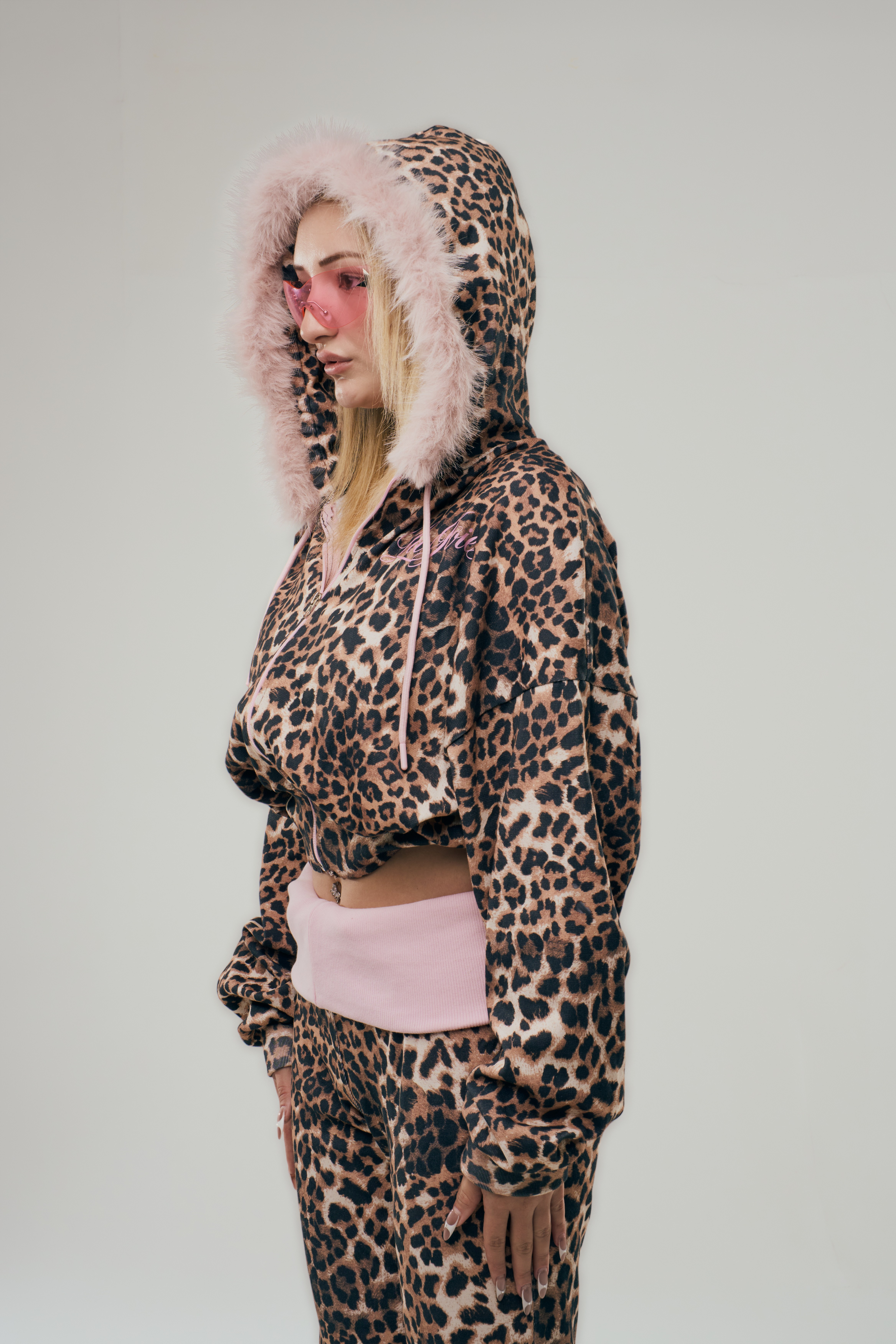 Leopard Diva Kapüşonlu Üst