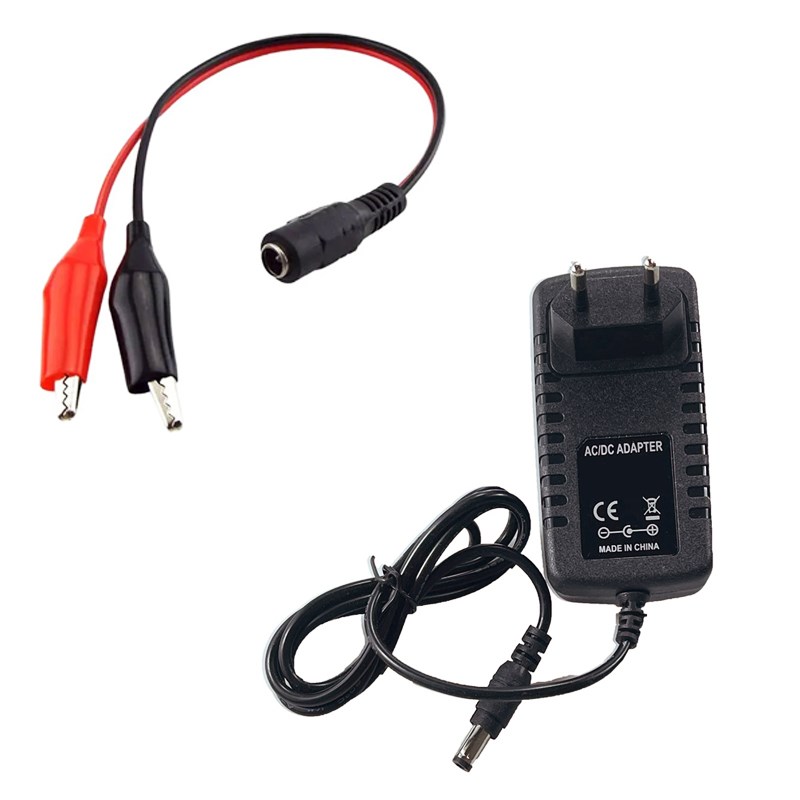 12V 2A 24W Plastik Kasa Adaptör (Akü Şarj Cihazı) – Krokodil Uçlu