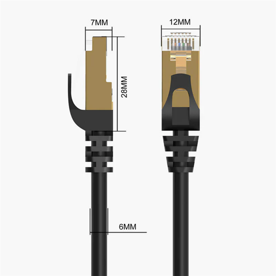 CAT7 5 Metre Ethernet Kablosu - 10GBPS Yüksek Hız, 600MHZ Bant Genişliği, Çift Koruma (Stp), Altın Kaplama Ağ Kablosu