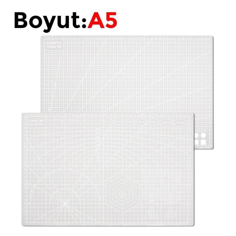Çift Taraflı Yanmaz Kendini Onaran Kesim Matı - Boyut:-A5 (148x210) Ren Gri