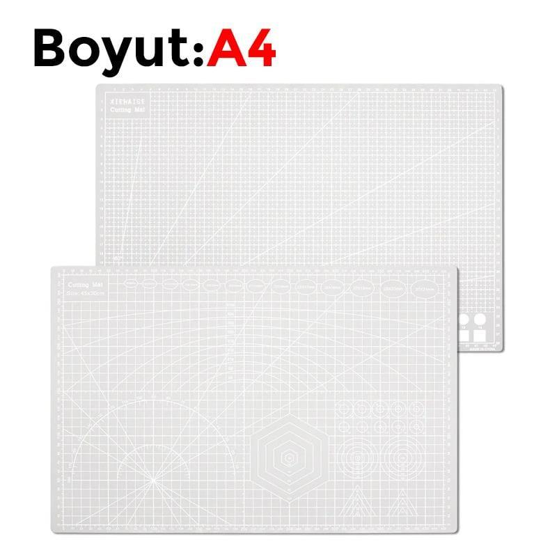 Çift Taraflı Yanmaz Kendini Onaran Kesim Matı - Boyut:-A4 (210x297) Ren Gri