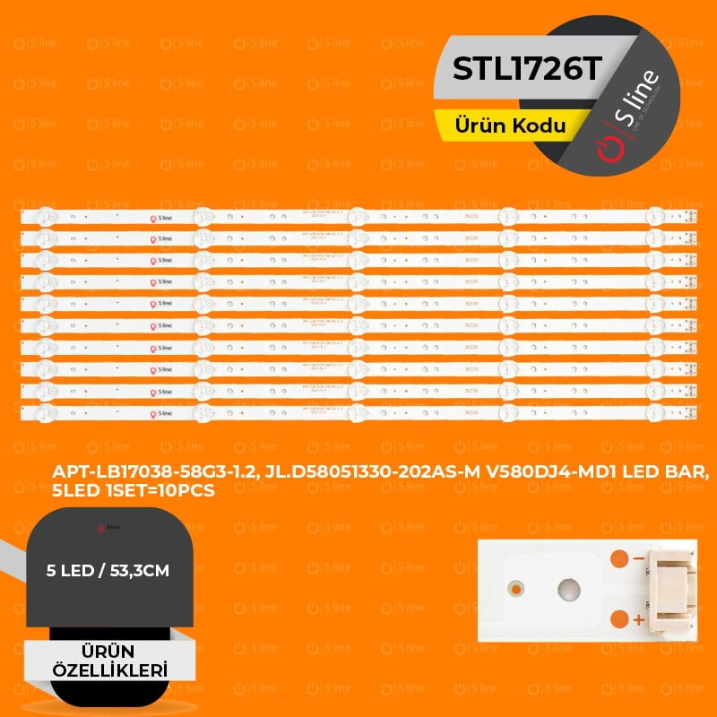 Grundig APT-LB17038-58G3-1.2, JL.D58051330-202AS-M, V580DJ4-MD1 TV LED Bar