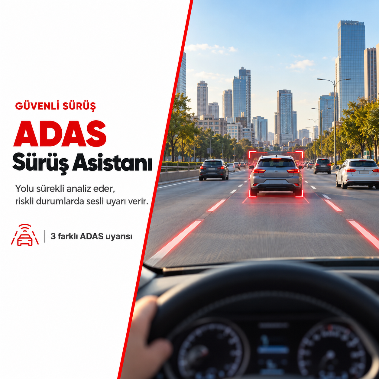 S-Line CC-001 ADAS Akıllı Araç Kamerası Android Navigasyon Uyumlu 1.3MP