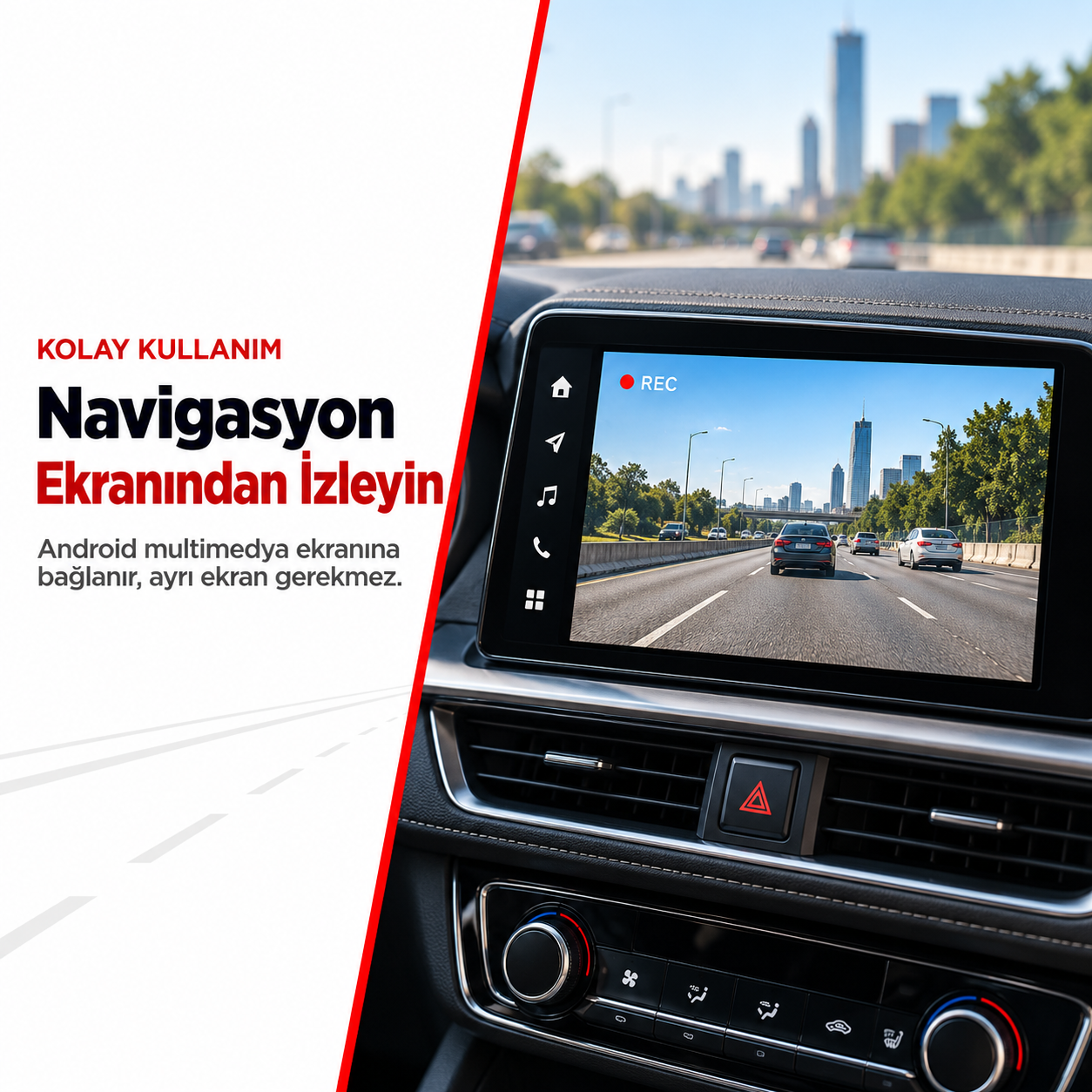 S-Line CC-001 ADAS Akıllı Araç Kamerası Android Navigasyon Uyumlu 1.3MP