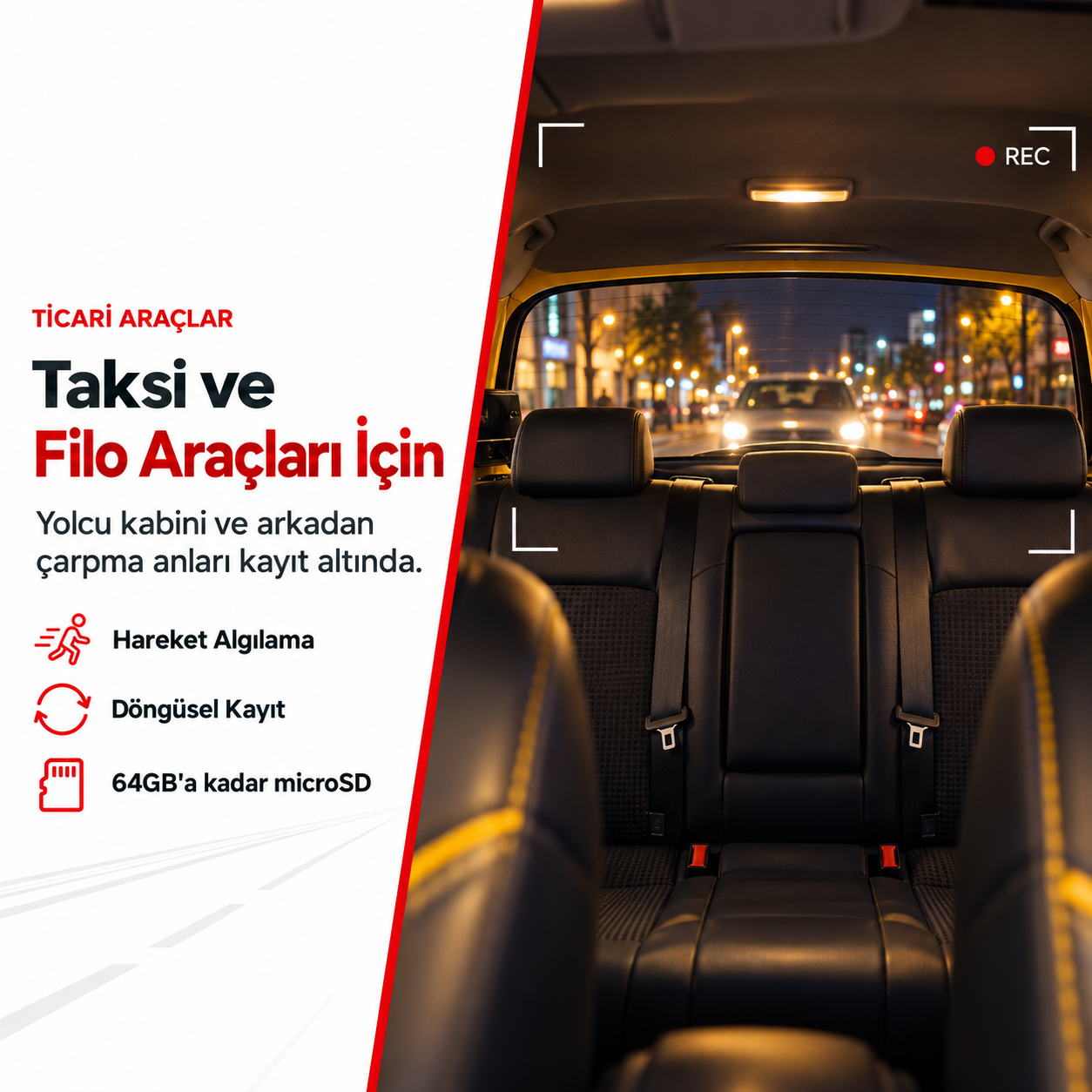 S-Line CC-002 3 Kameralı Araç Kamerası Ön Kabin Arka Wi-Fi 2MP 2 inç Ekranlı