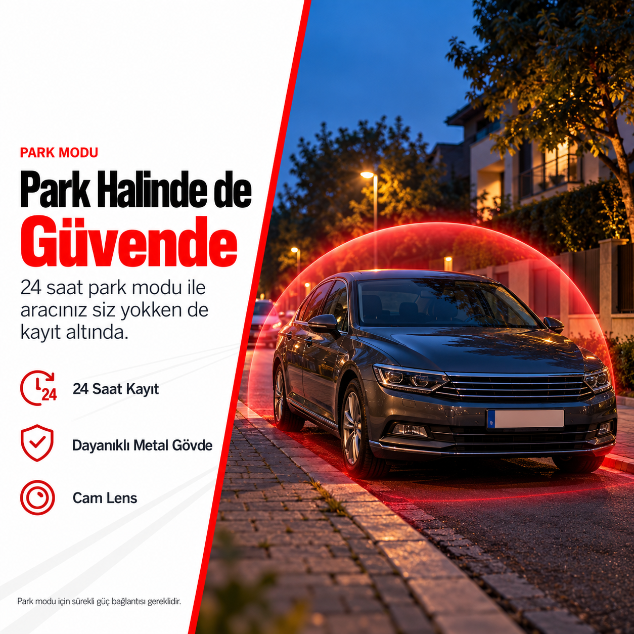 S-Line CC-003 Wi-Fi Araç Kamerası 3MP 1296P Metal Kasa 24 Saat Park Modu