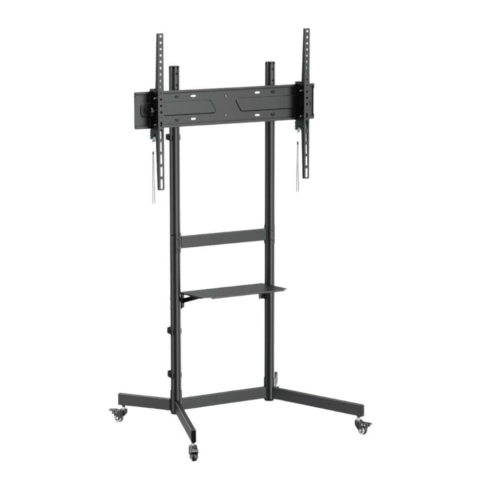 Vontech V1044VE 55-100'' İnç Tekerlekli Ayaklı LCD-LED TV Standı Sehpası - 70 Kg Kapasiteli Raflı
