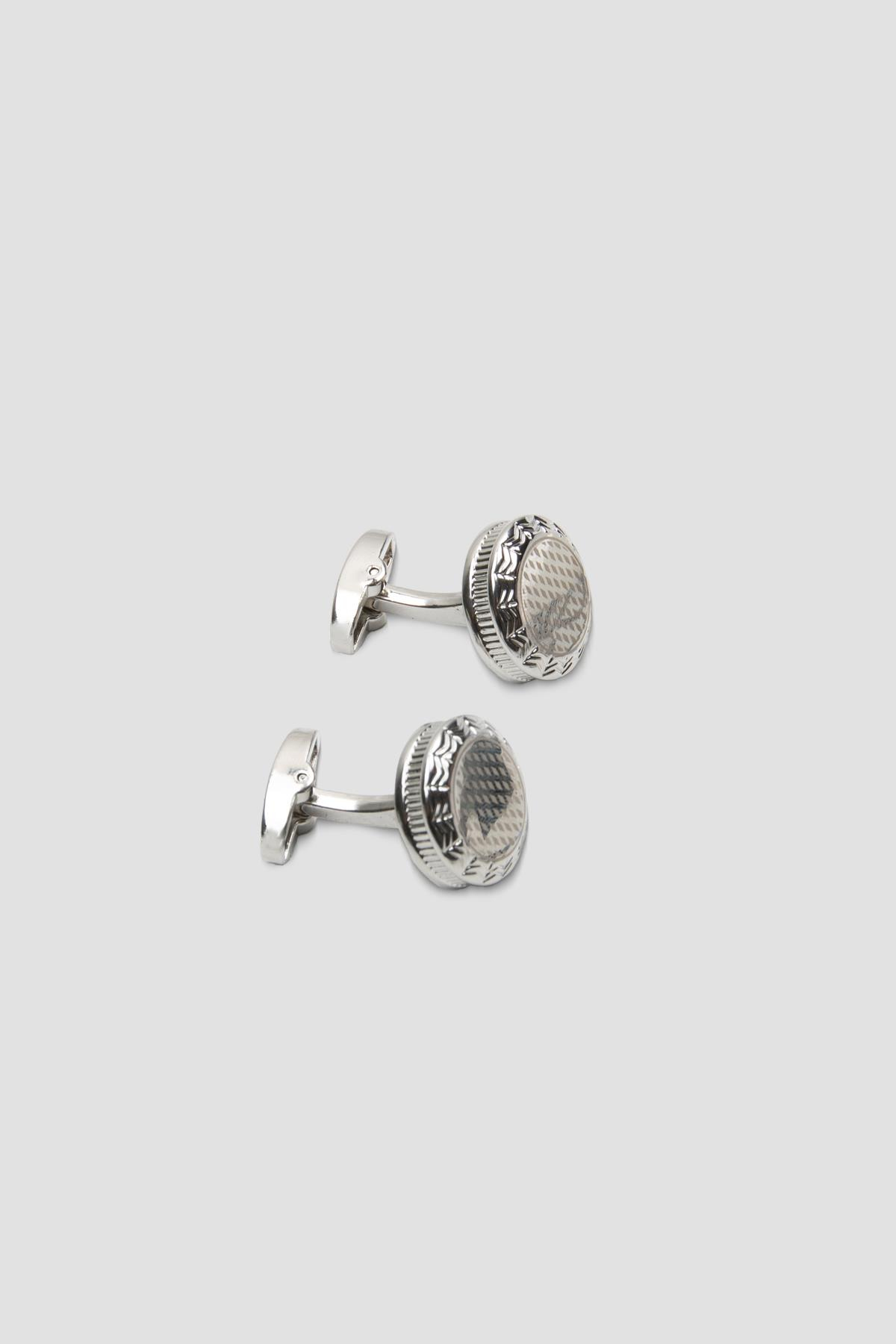 Abbate 98511 Silver Silver Erkek Kol Düğmesi