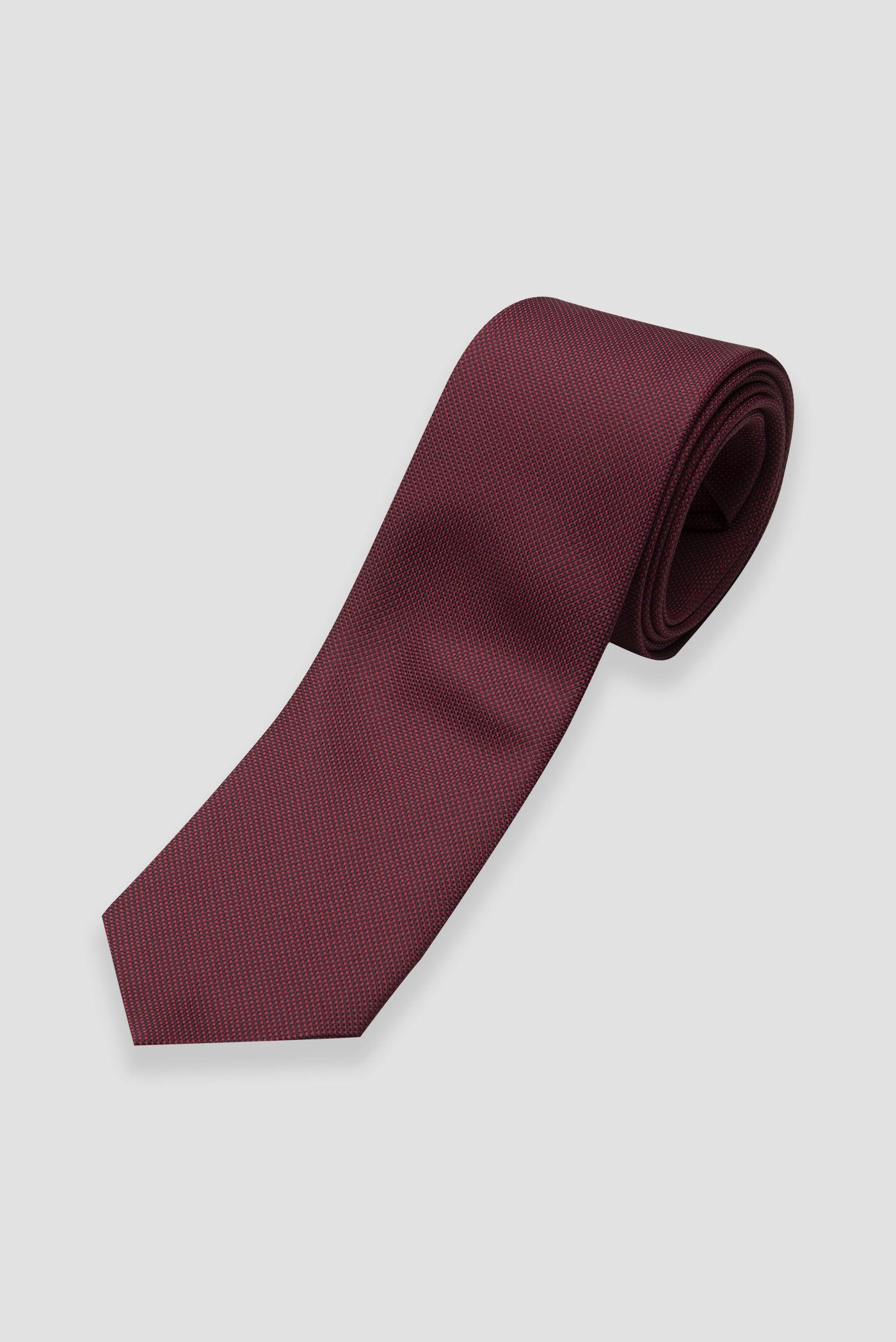 Abbate Kravat 8 cm Mikrofiber Polyester Bordo Erkek Desenli Kravat