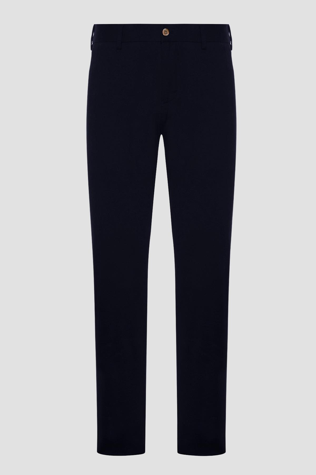 Abbate Prime Chino Poplin Stretch Pamuk Karışımlı Modern Fit Lacivert Erkek Düz Pantolon