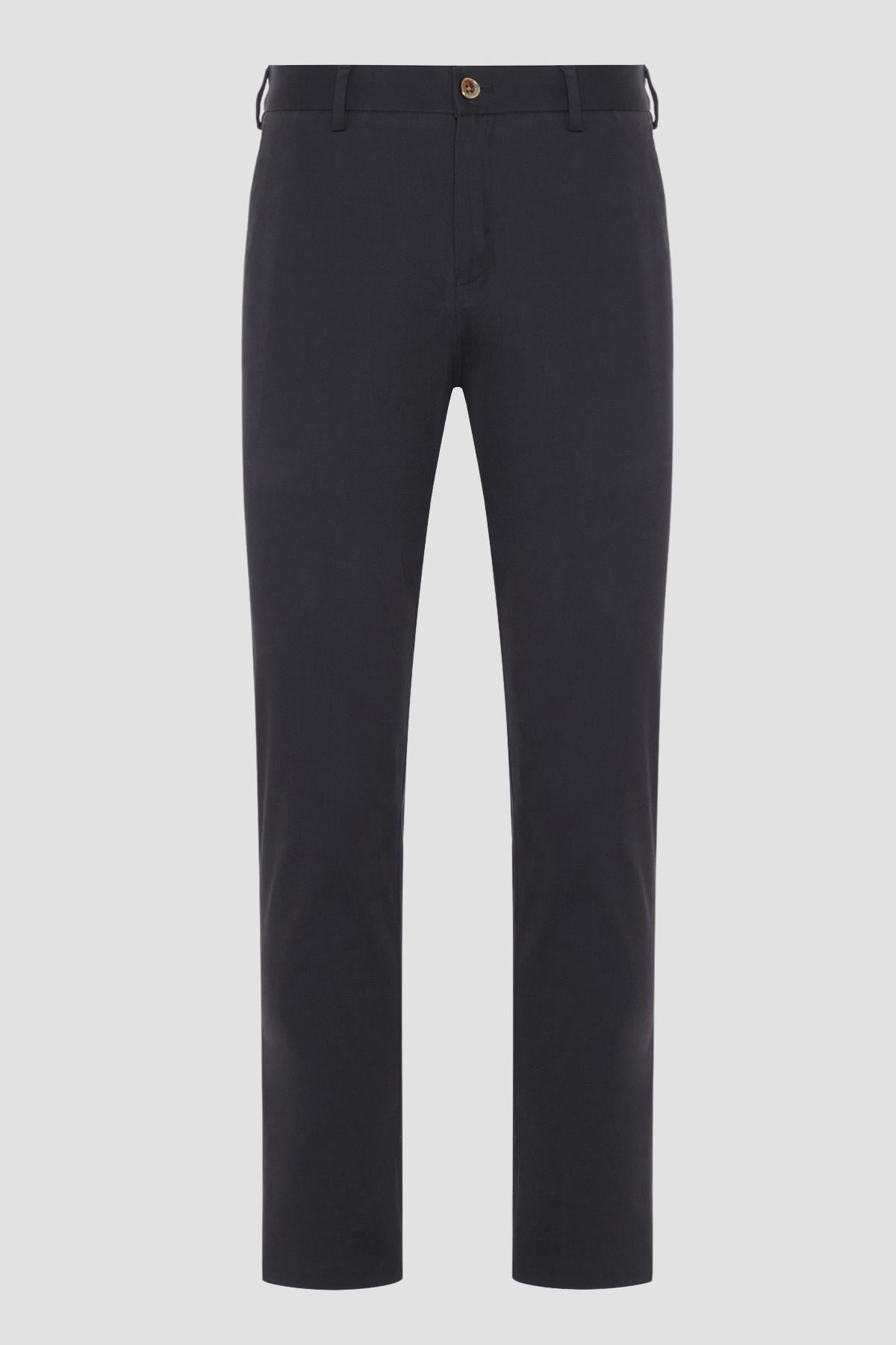 Abbate Prime Chino Poplin Stretch Pamuk Karışımlı Modern Fit Antrasit Erkek Düz Pantolon