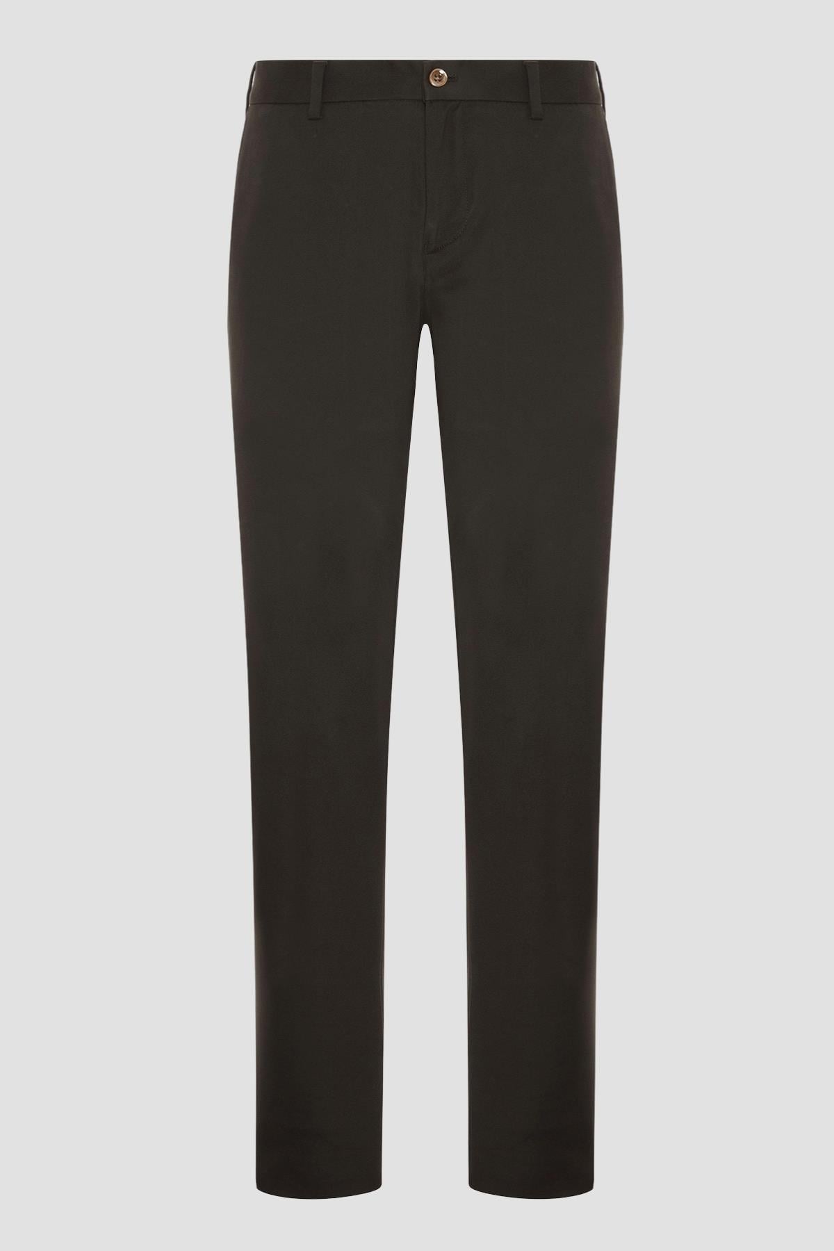 Abbate Prime Chino Poplin Stretch Pamuk Karışımlı Modern Fit Haki Erkek Düz Pantolon