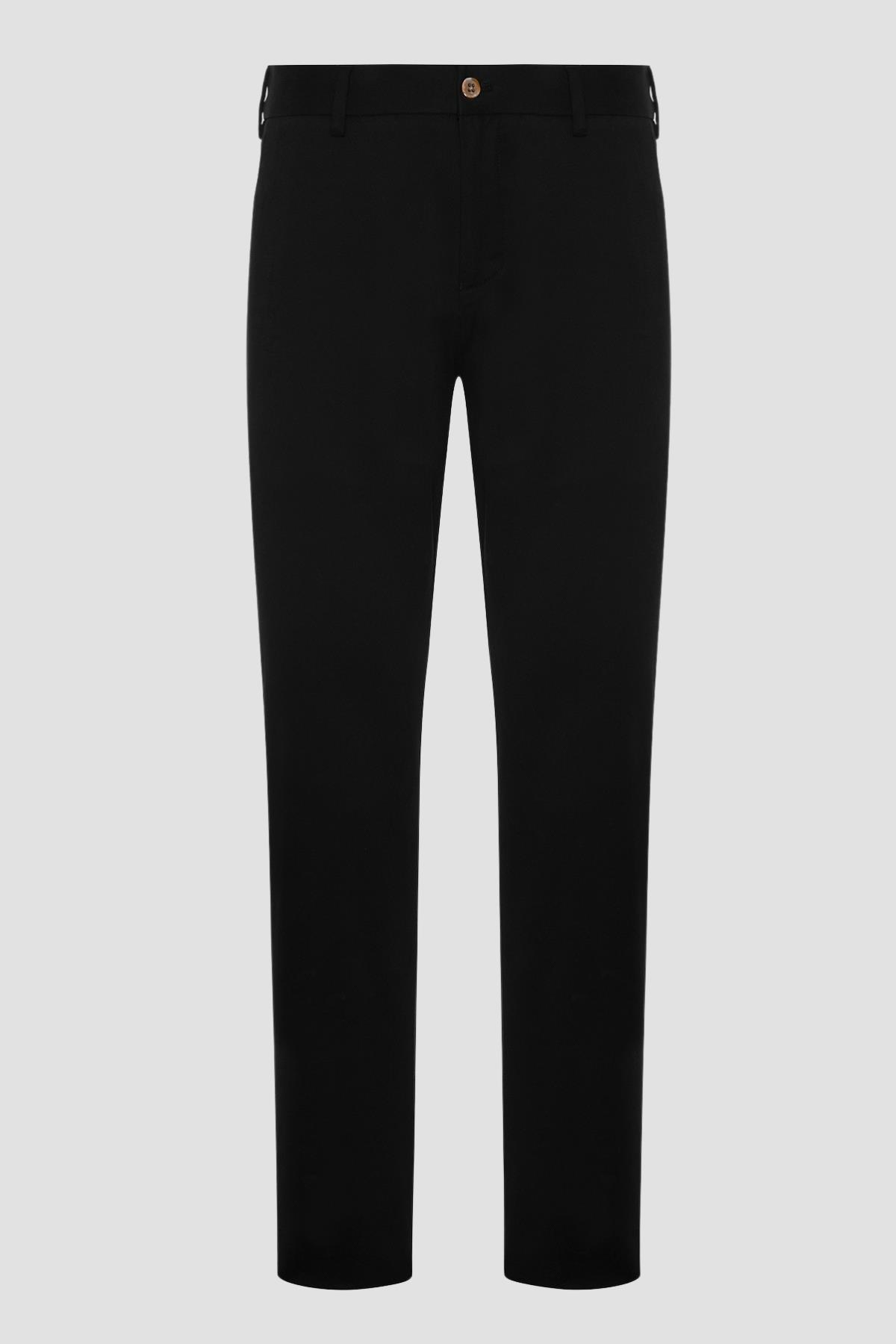 Abbate Prime Chino Poplin Stretch Pamuk Karışımlı Modern Fit Siyah Erkek Düz Pantolon