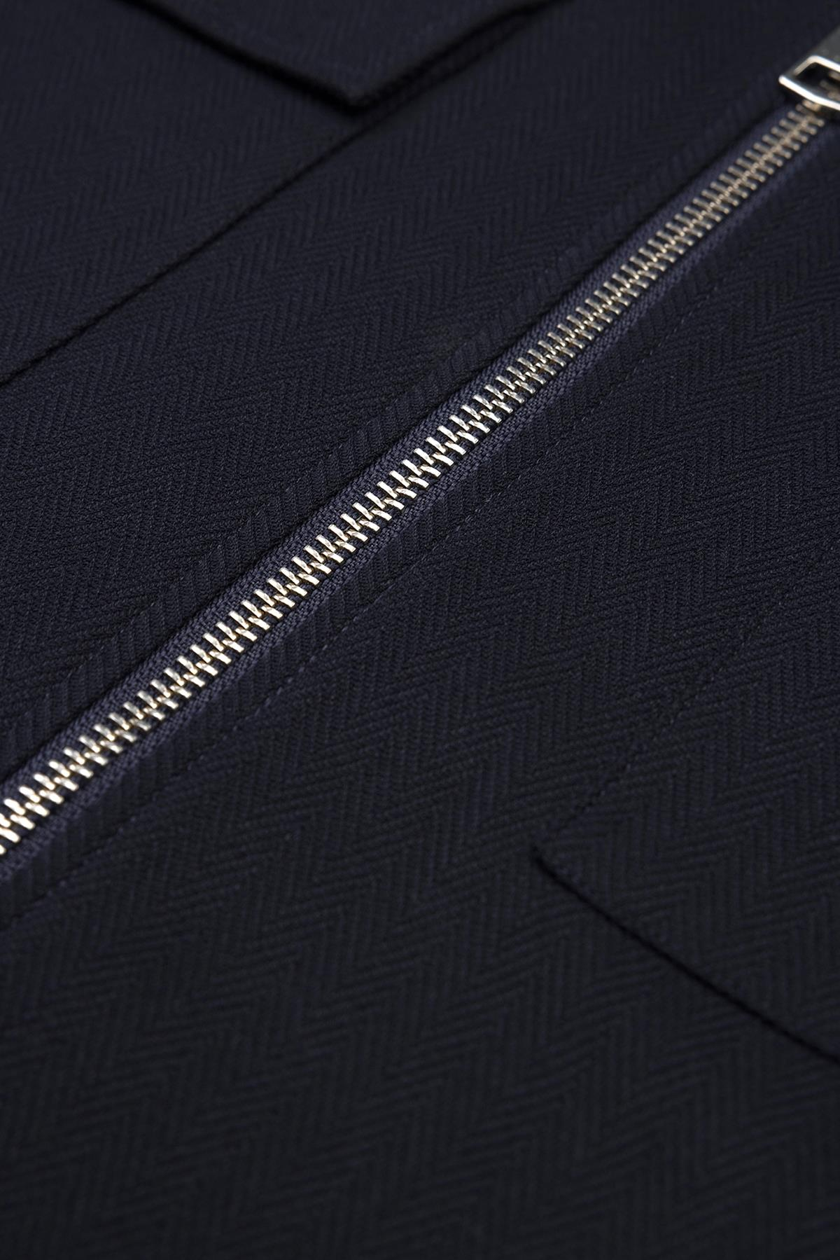 Abbate Verso Twill Overshirt Polyviskon Karışımlı Overshirt Fit Lacivert Klasik Yaka Erkek Çizgili Gömlek