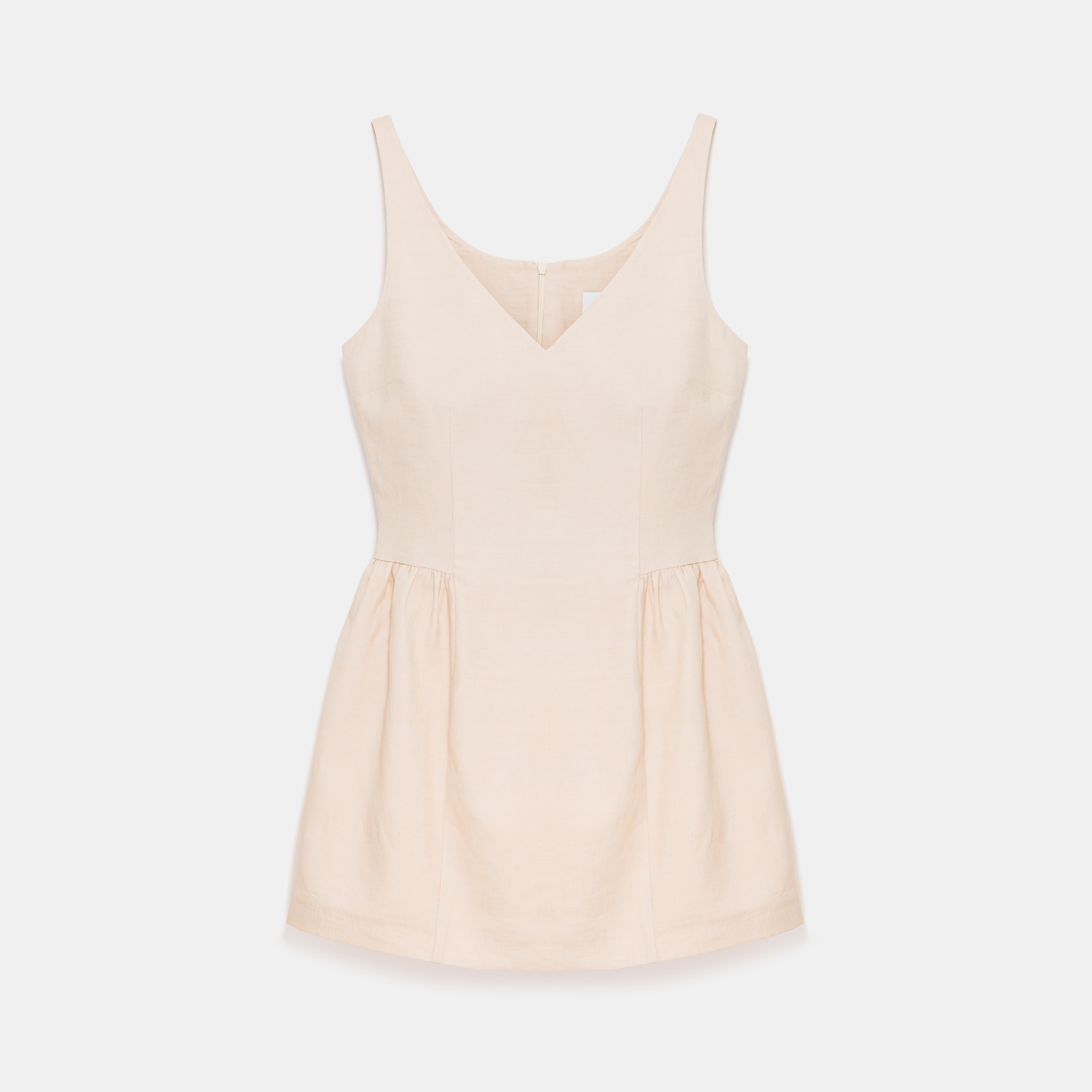 Beige Linen Dress