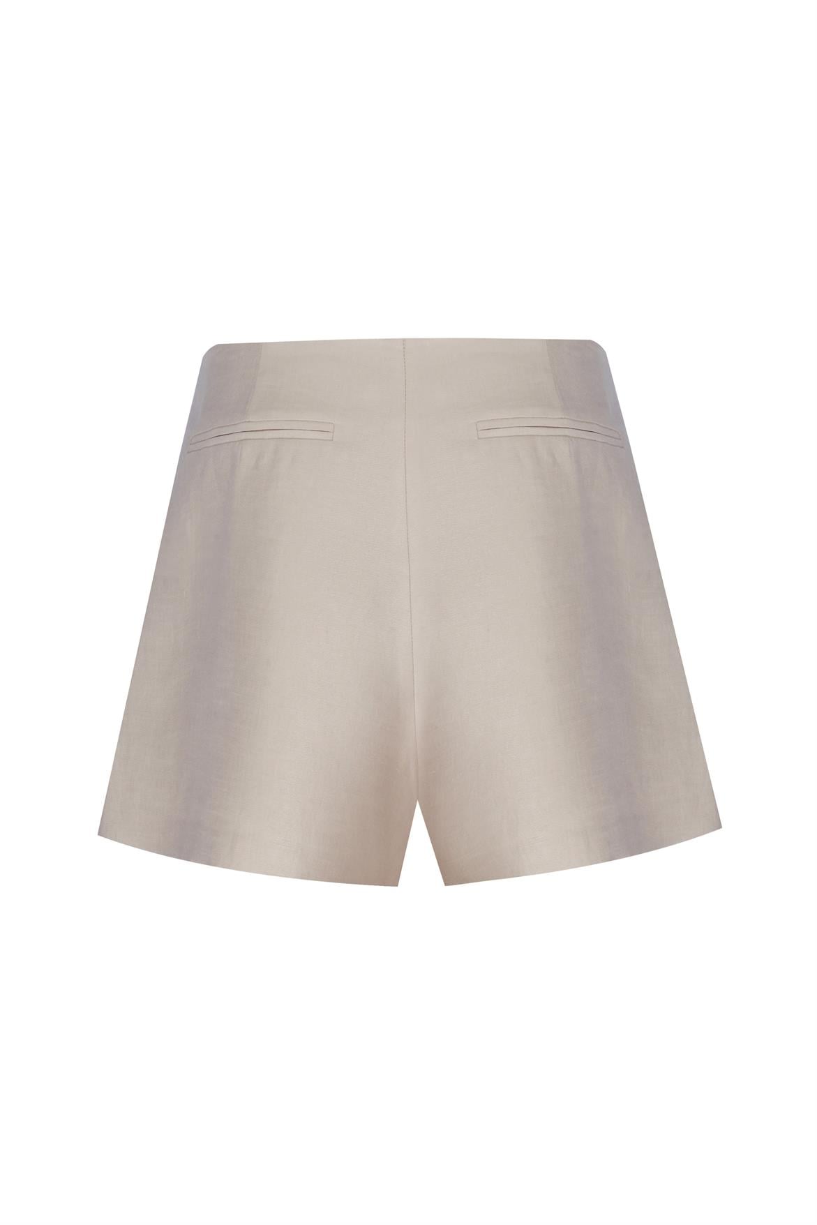 Beige Linen Shorts