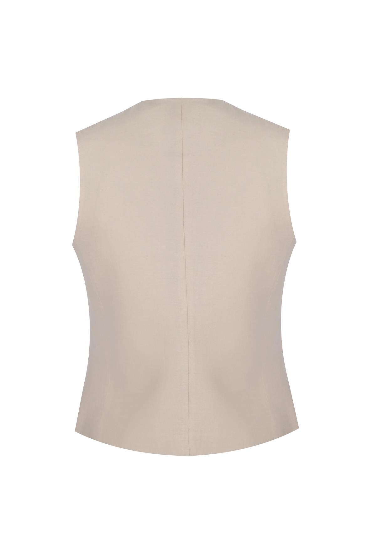 Beige Linen Vest