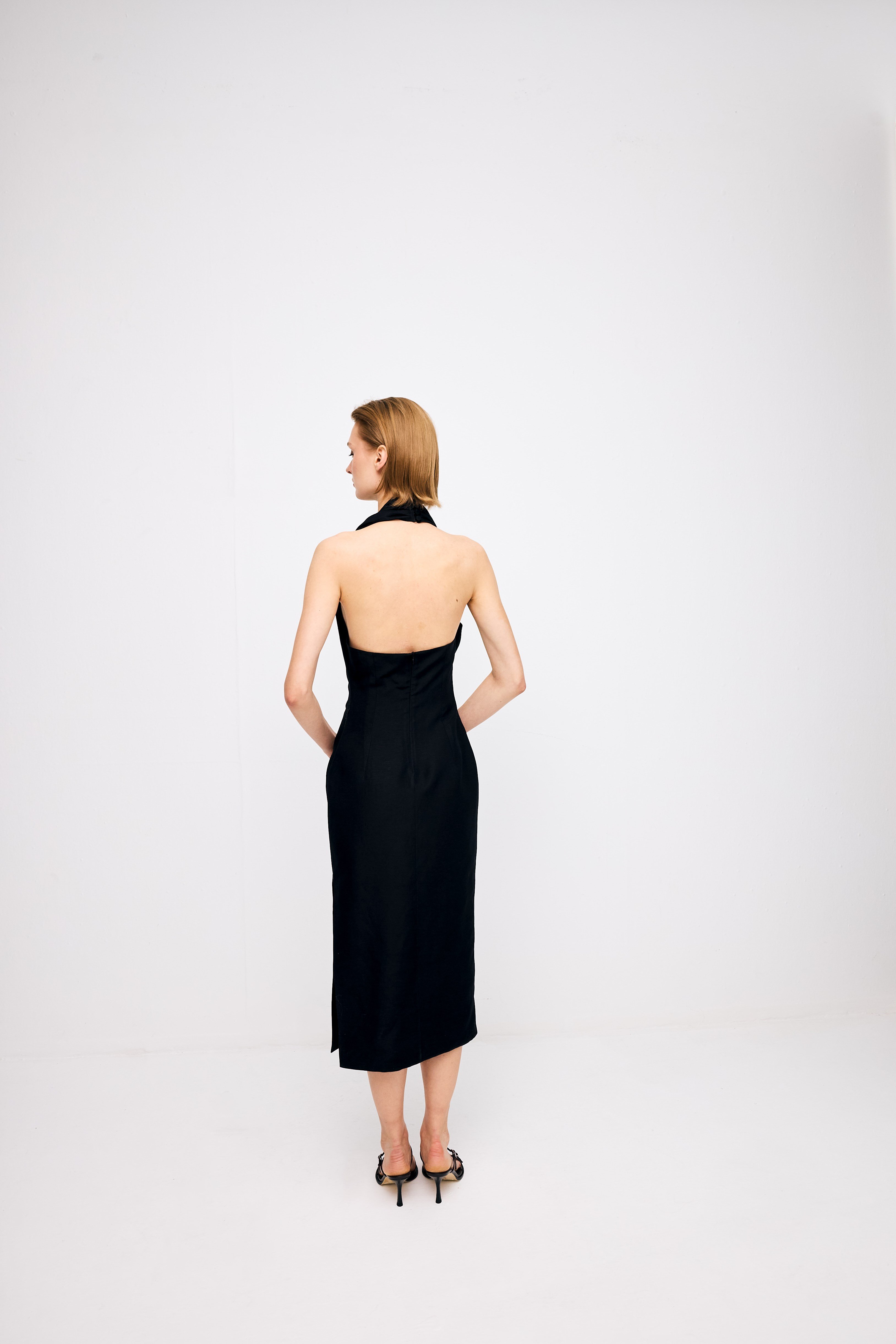 Black V Neck Dress