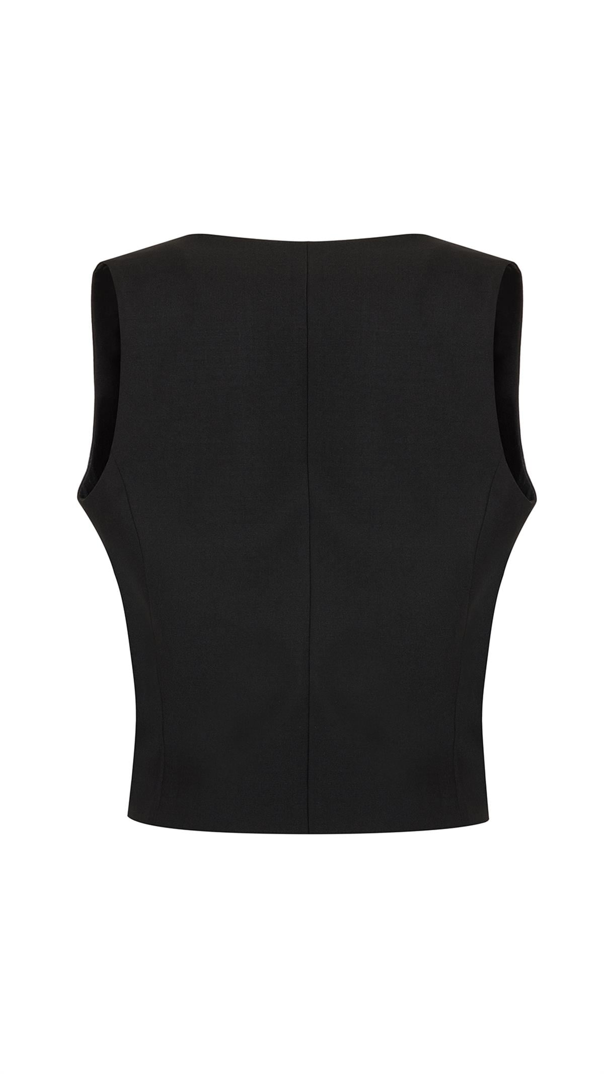 Black Wool Vest